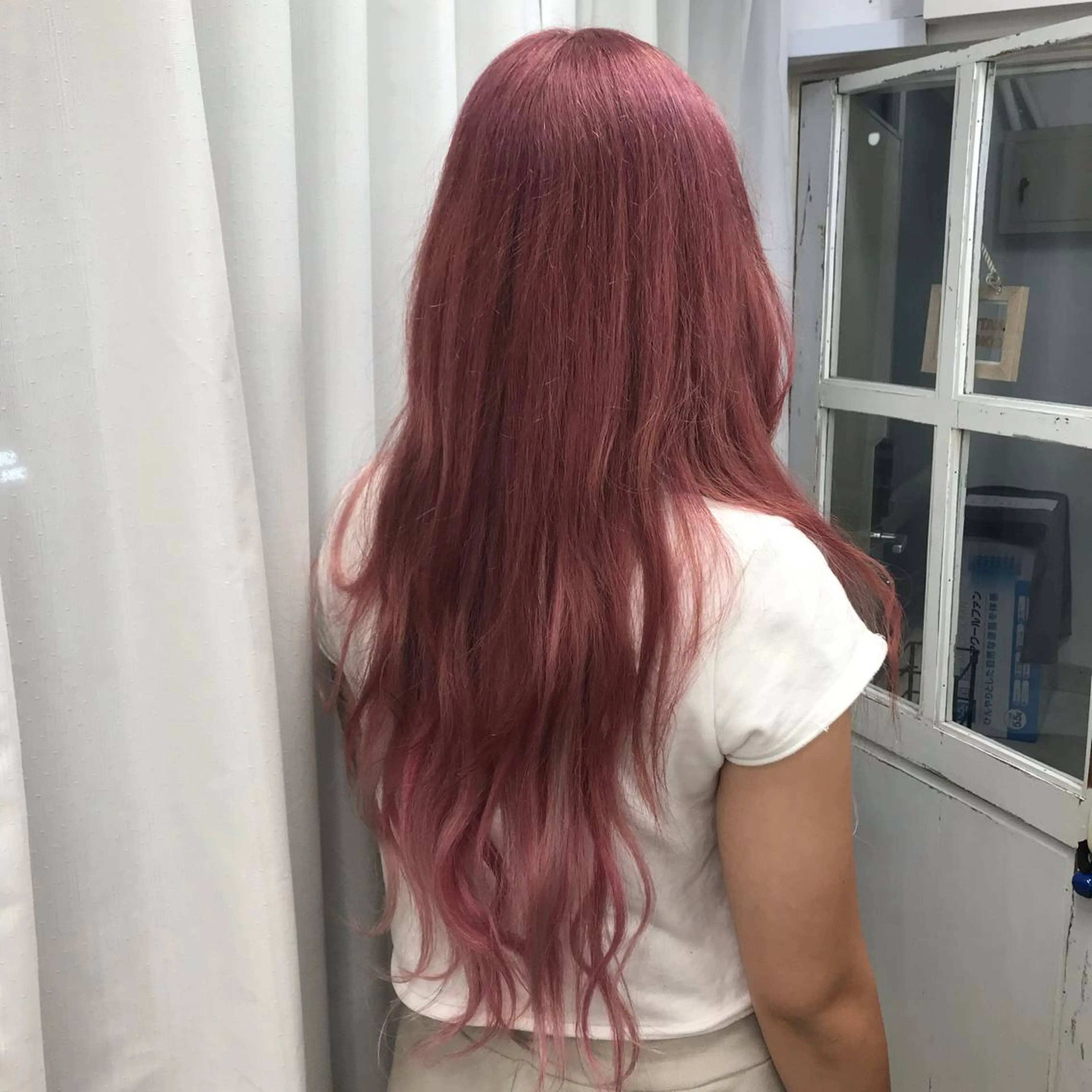 ロング カラー 編み込みエクステ ブリーチ ケアブリーチ ピンクカラー エクステ ていねい技術No.1 🌈諏訪 健太のヘアスタイル