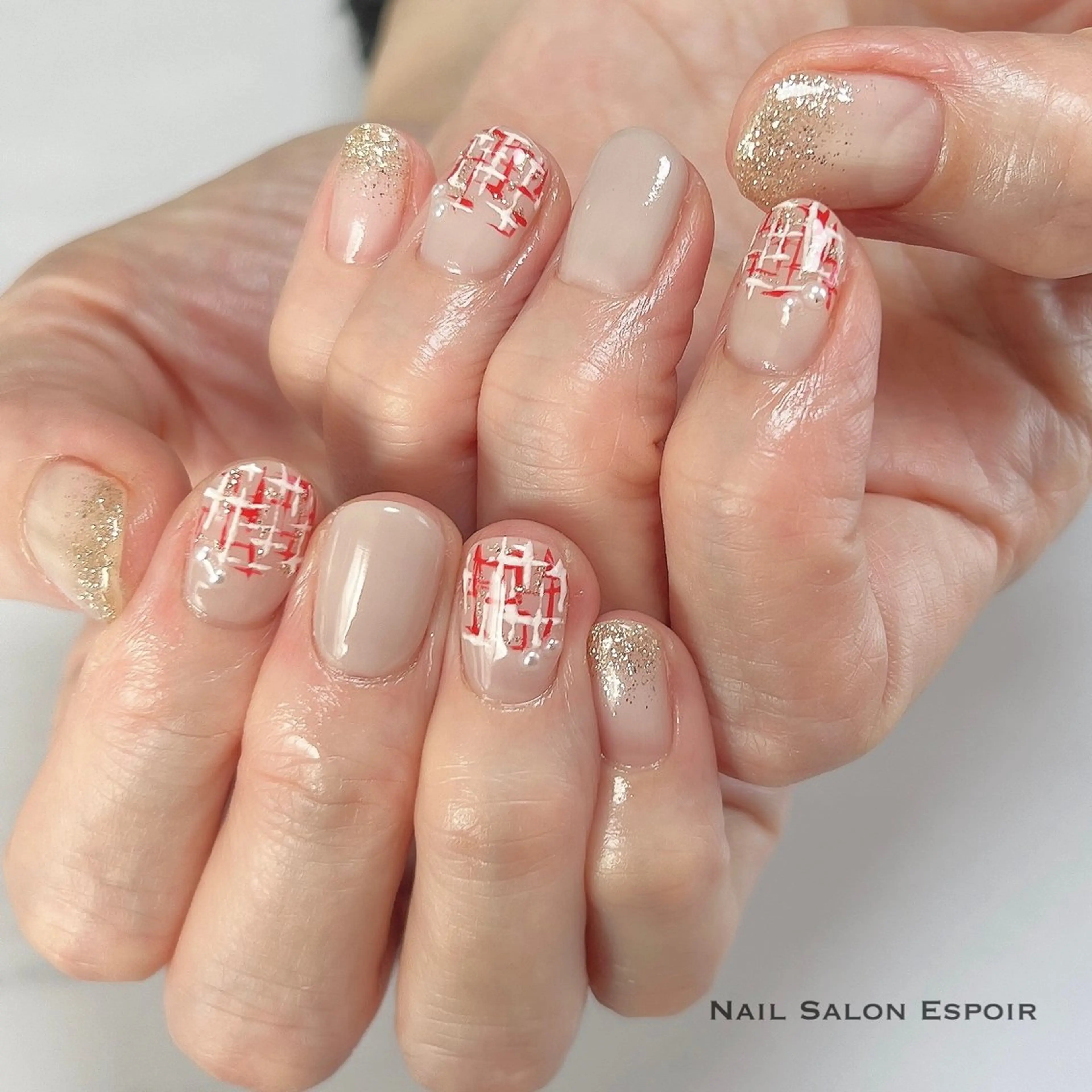ネイル 春ネイル ツイードネイル ハンドネイル Nail Salon Espoir所属・Nail Salon Espoirのネイルデザイン