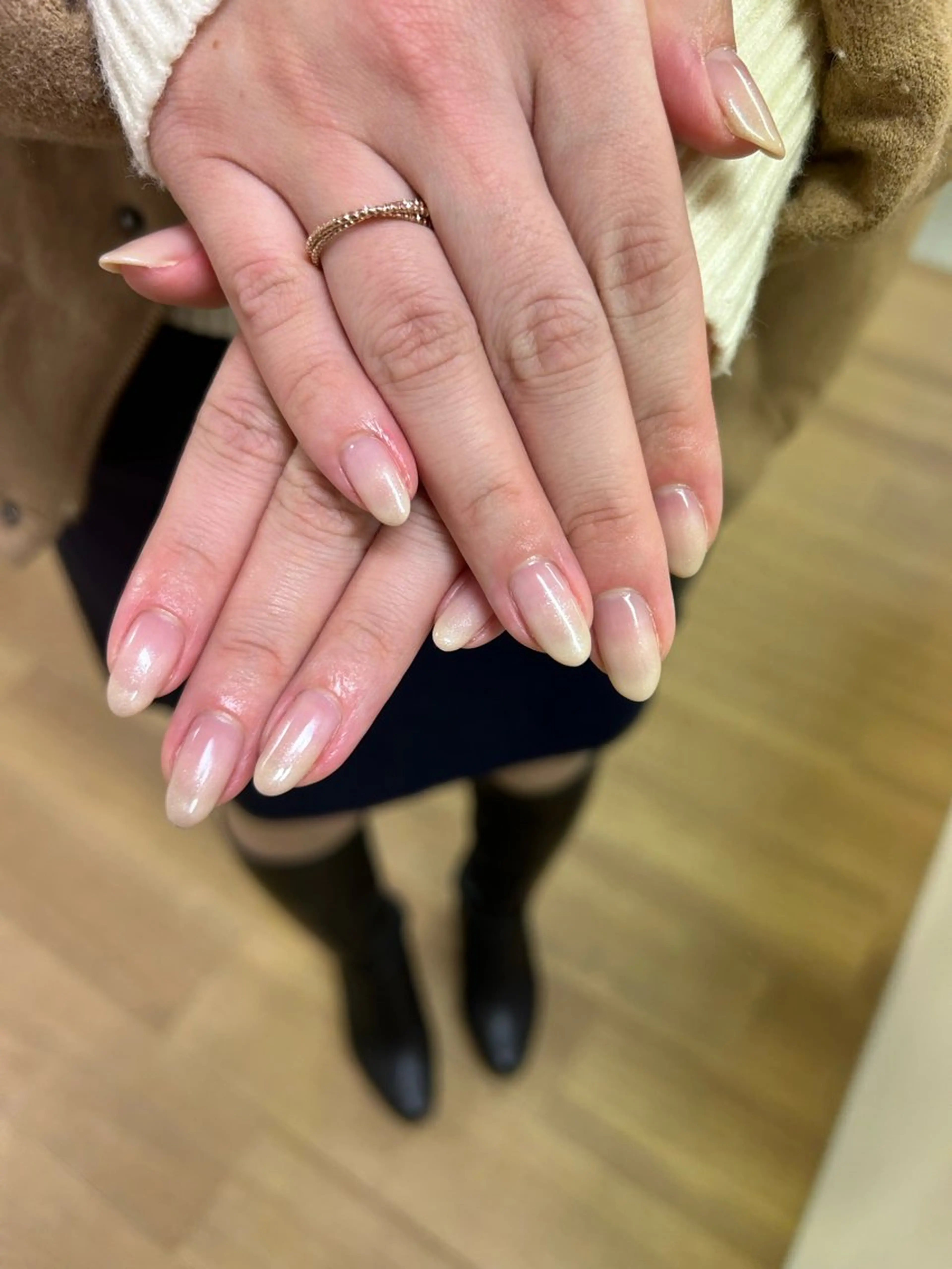 ネイル グラデーション ワンカラーネイル 種村 朱玲のネイルデザイン