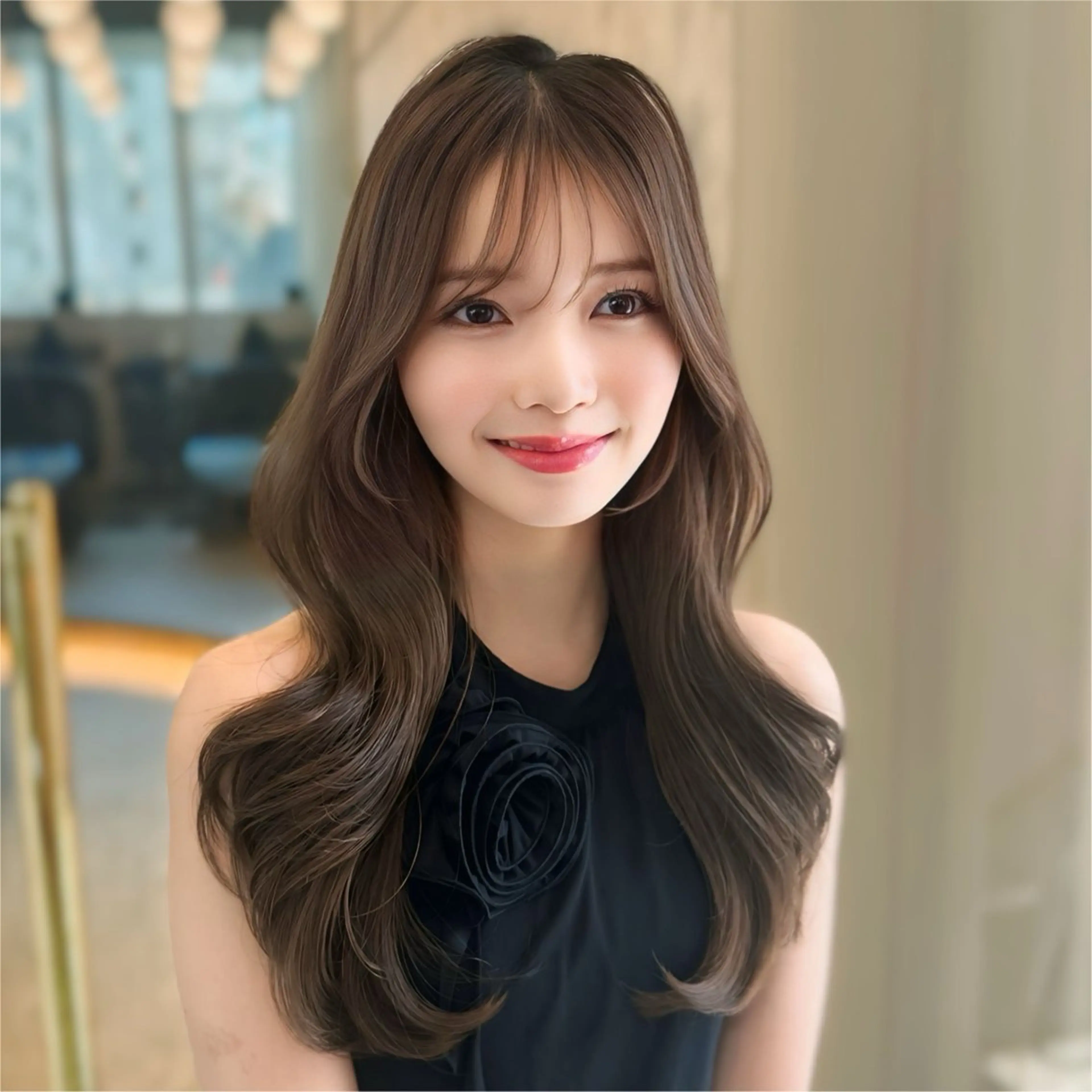 ロング 髪質改善サロン　sea shinjuku所属・新宿/韓国風レイヤー /艶カラーRionaのヘアスタイル