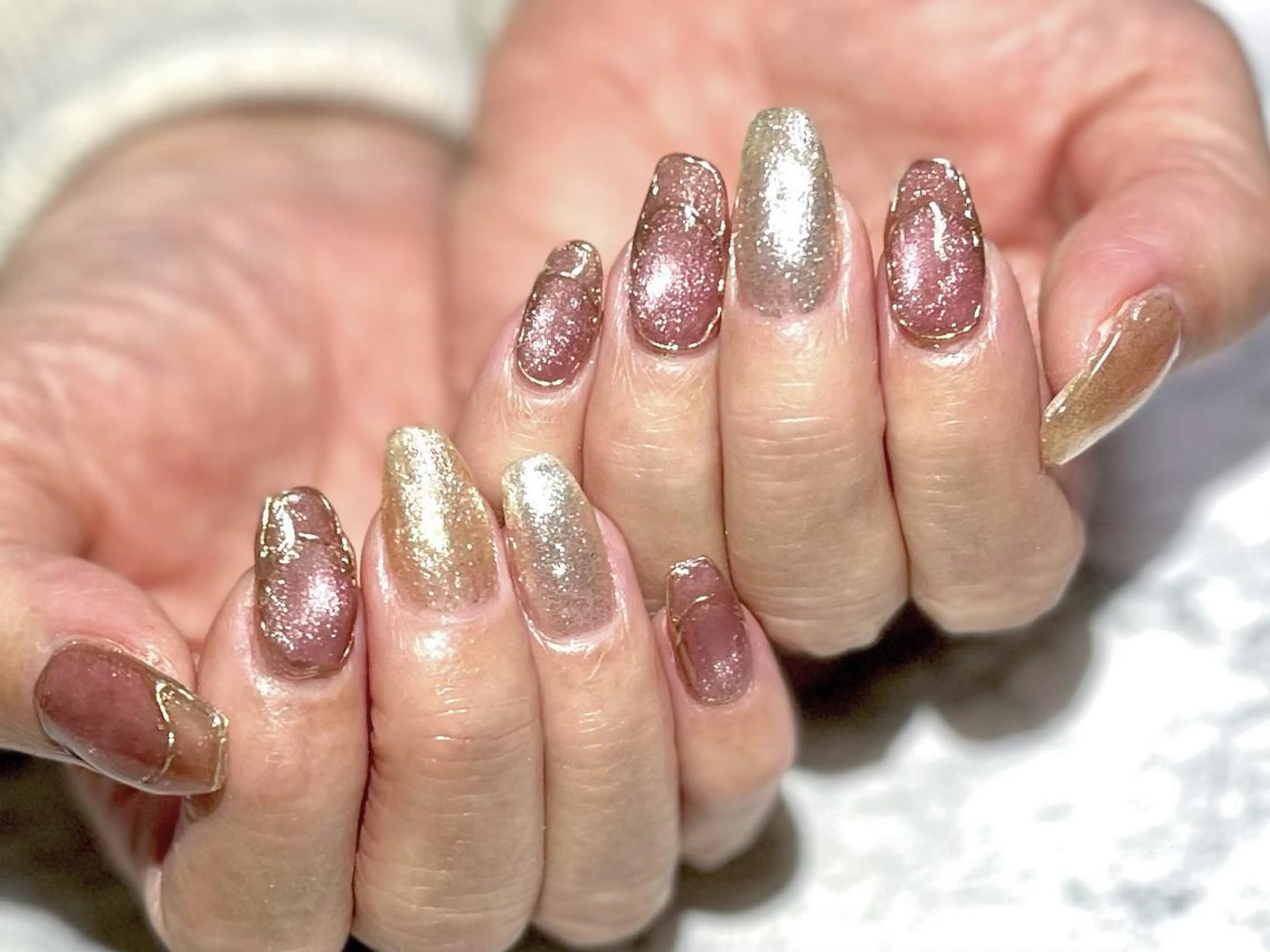 ネイル フットネイル ミラーネイル ニュアンスネイル シンプルネイル 春ネイル ネイル フフラ所属・nail fufla ♡yamane♡のネイルデザイン