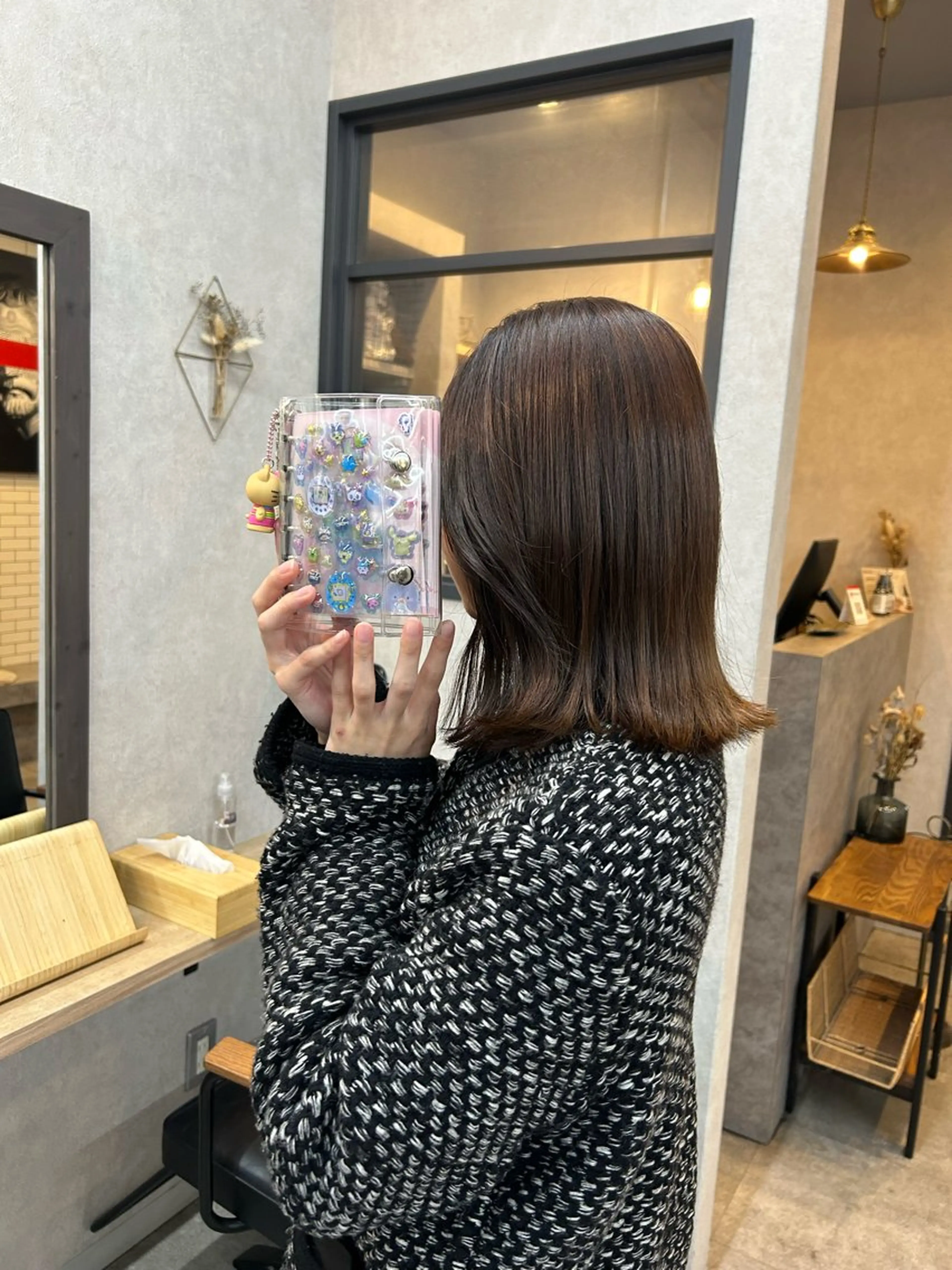 ミディアム カラー カット ヘアカラー トリートメント いなみね はるきのヘアスタイル