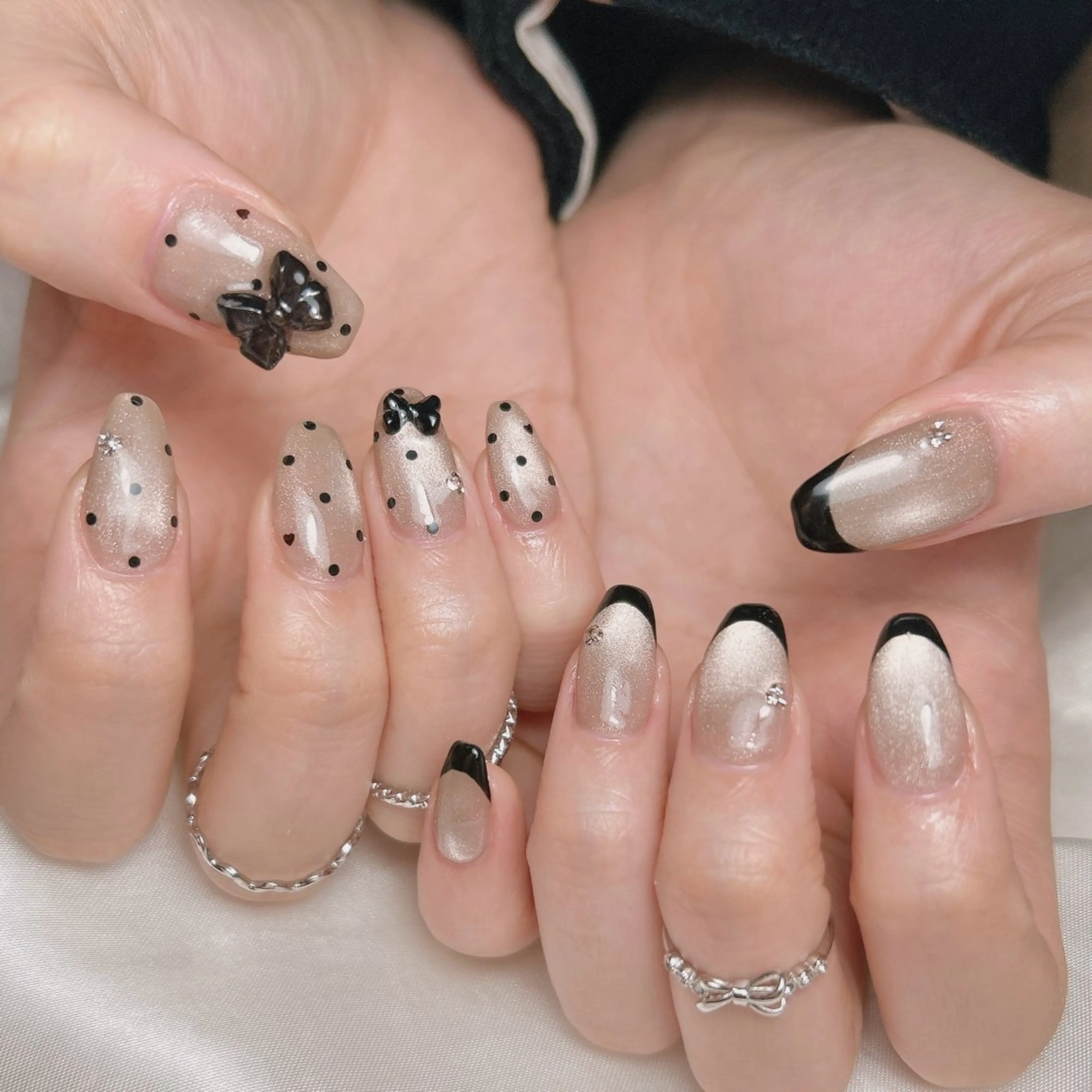 ネイル ドット フレンチネイル ハンドネイル junna 金山.東別院.上前津のネイルデザイン