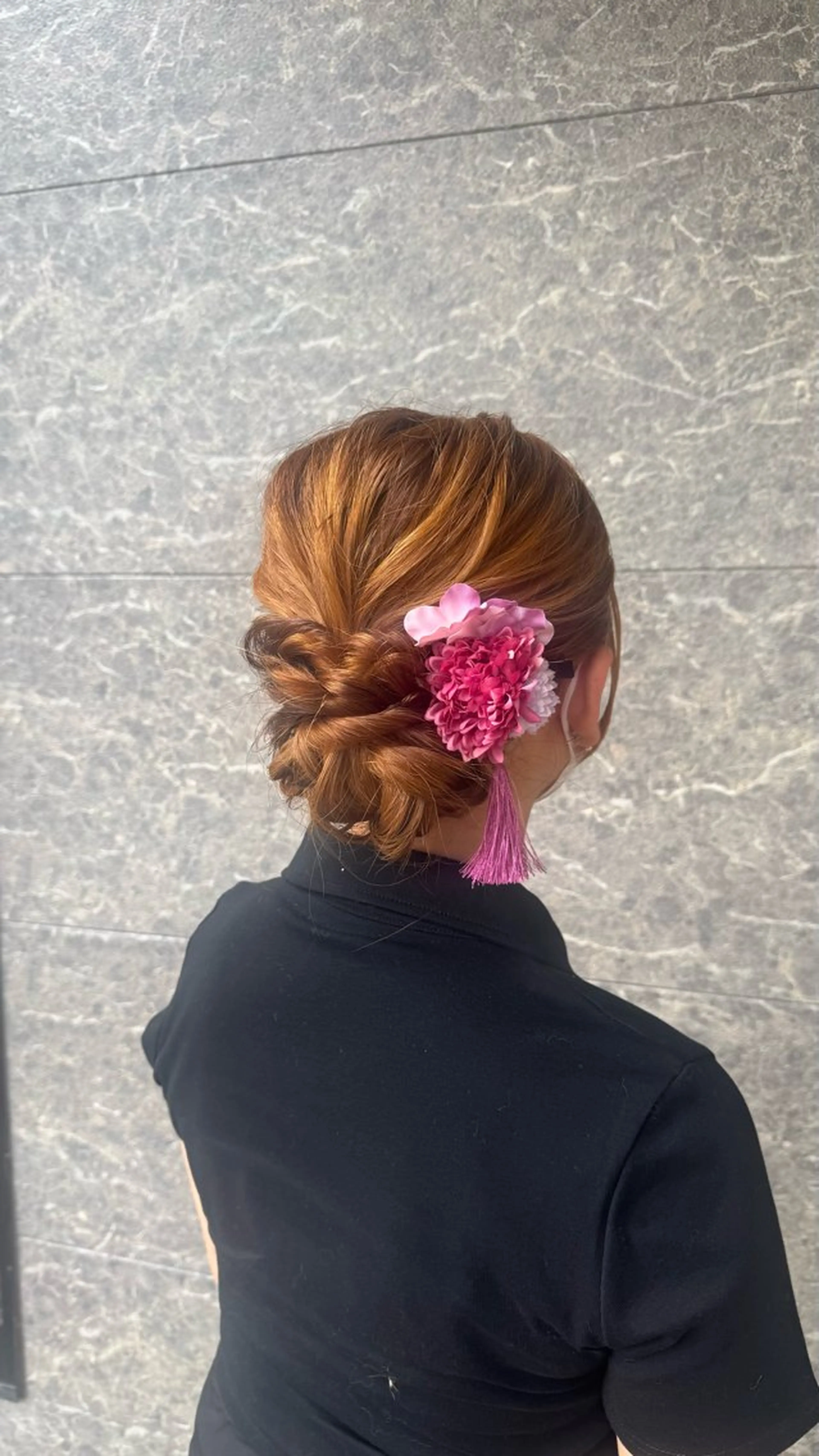 セミロング ヘアアレンジ 浴衣 りん/ハイトーン💖 🌈髪質改善✨️浜松のヘアスタイル