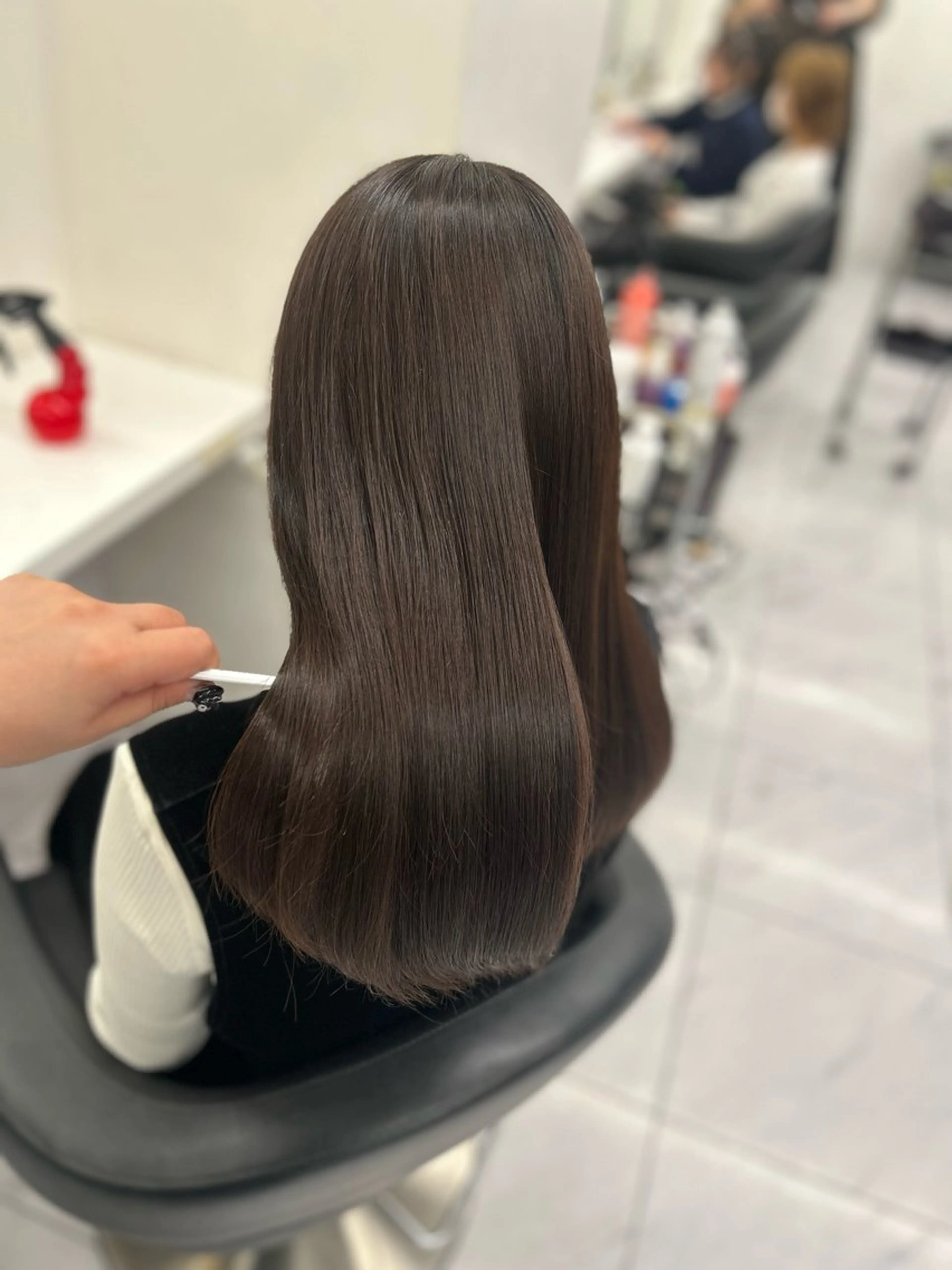 ロング カラー パーマ ヘアアレンジ メンズ キッズ ブリーチなしカラー/ ブラウン/レイヤーのヘアスタイル