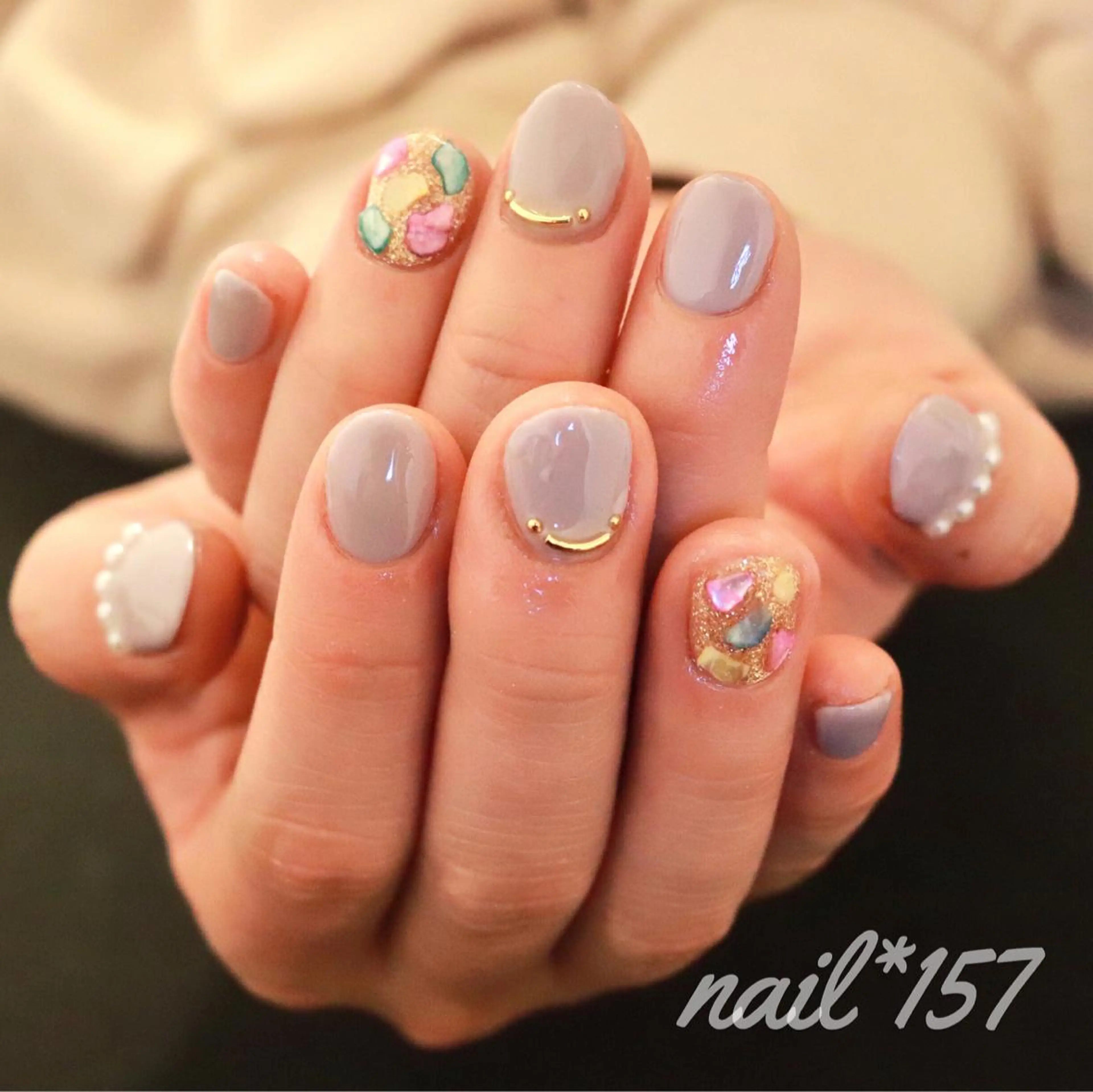 ネイル ストーンネイル nail*157 .のネイルデザイン