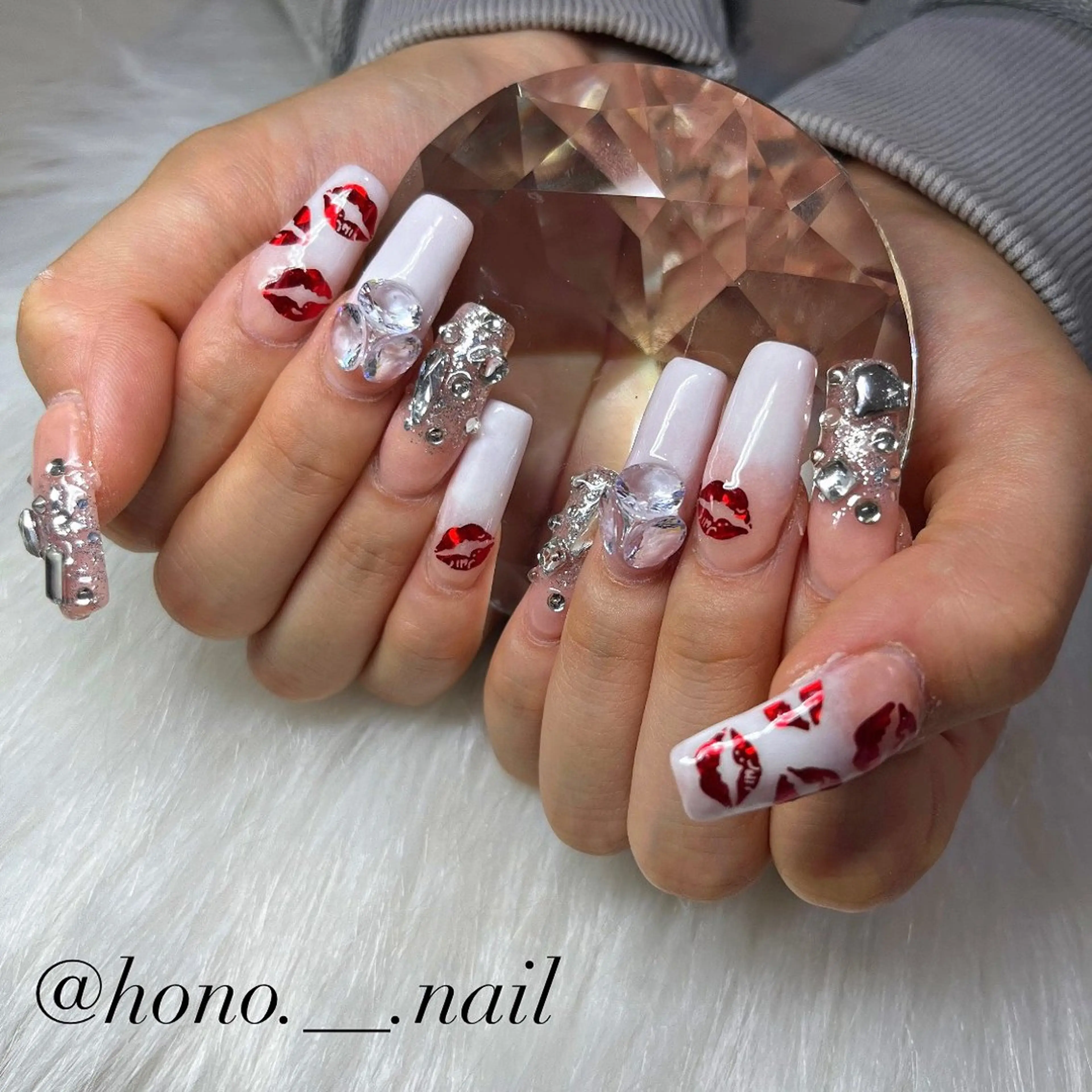 ネイル ストーンネイル ハンドネイル HONO NAIL 清田区のネイルデザイン