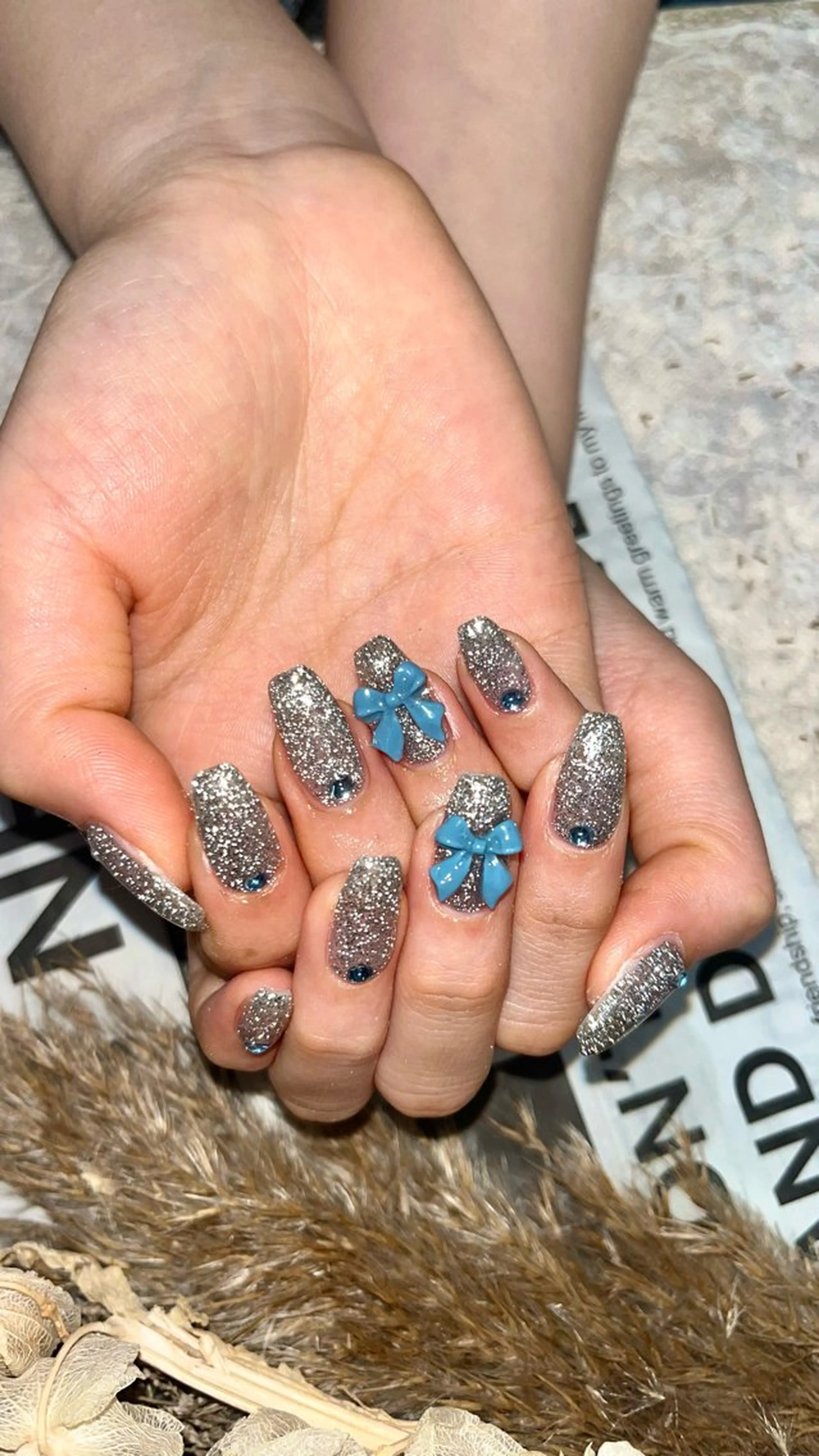 ネイル フラッシュネイル リボン ハンドネイル ︎Basic町田イン スタ予約 AIRIのネイルデザイン