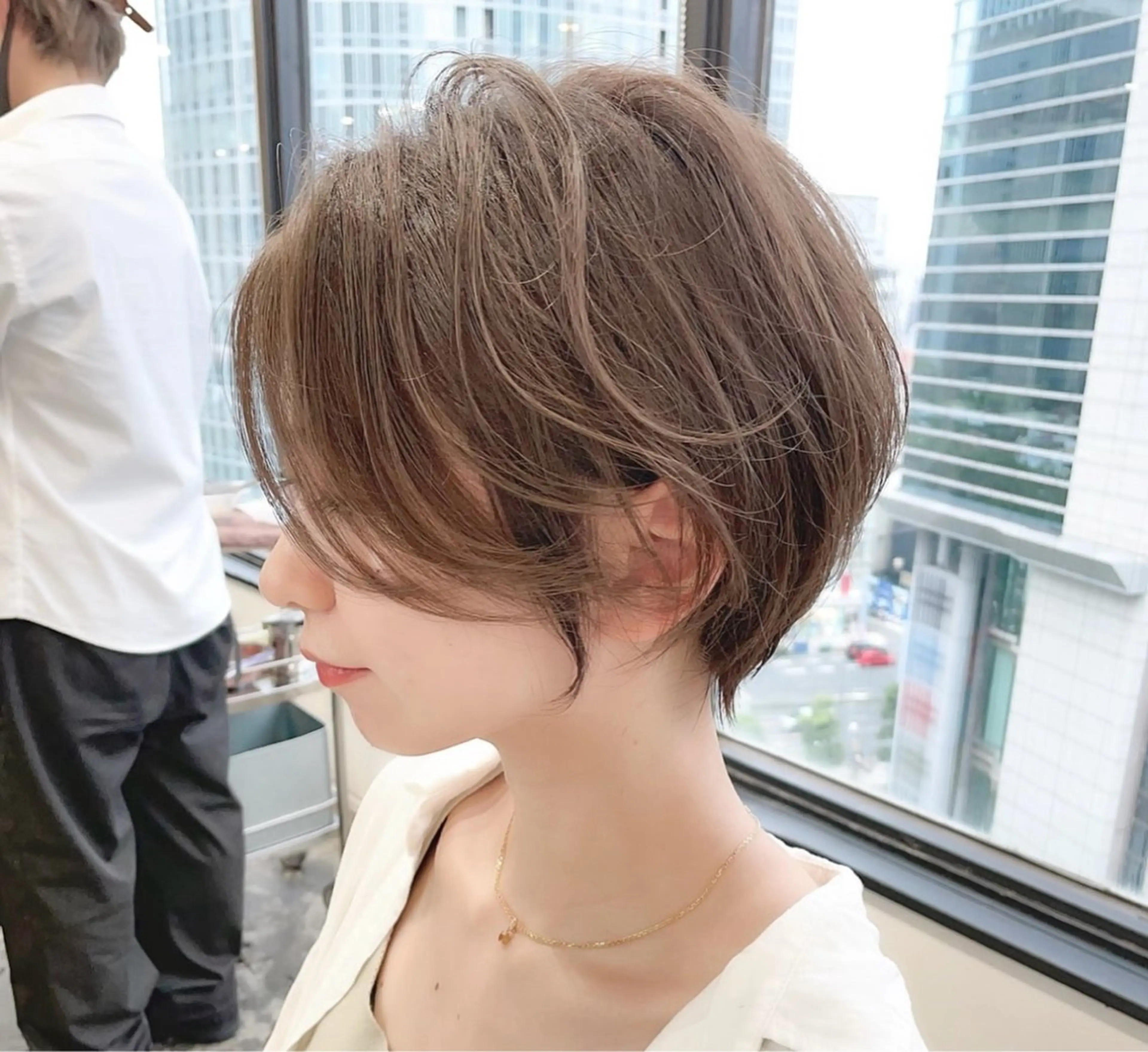ショート 透明感ワンカラー梅田 ダブルカラー/川上のヘアスタイル