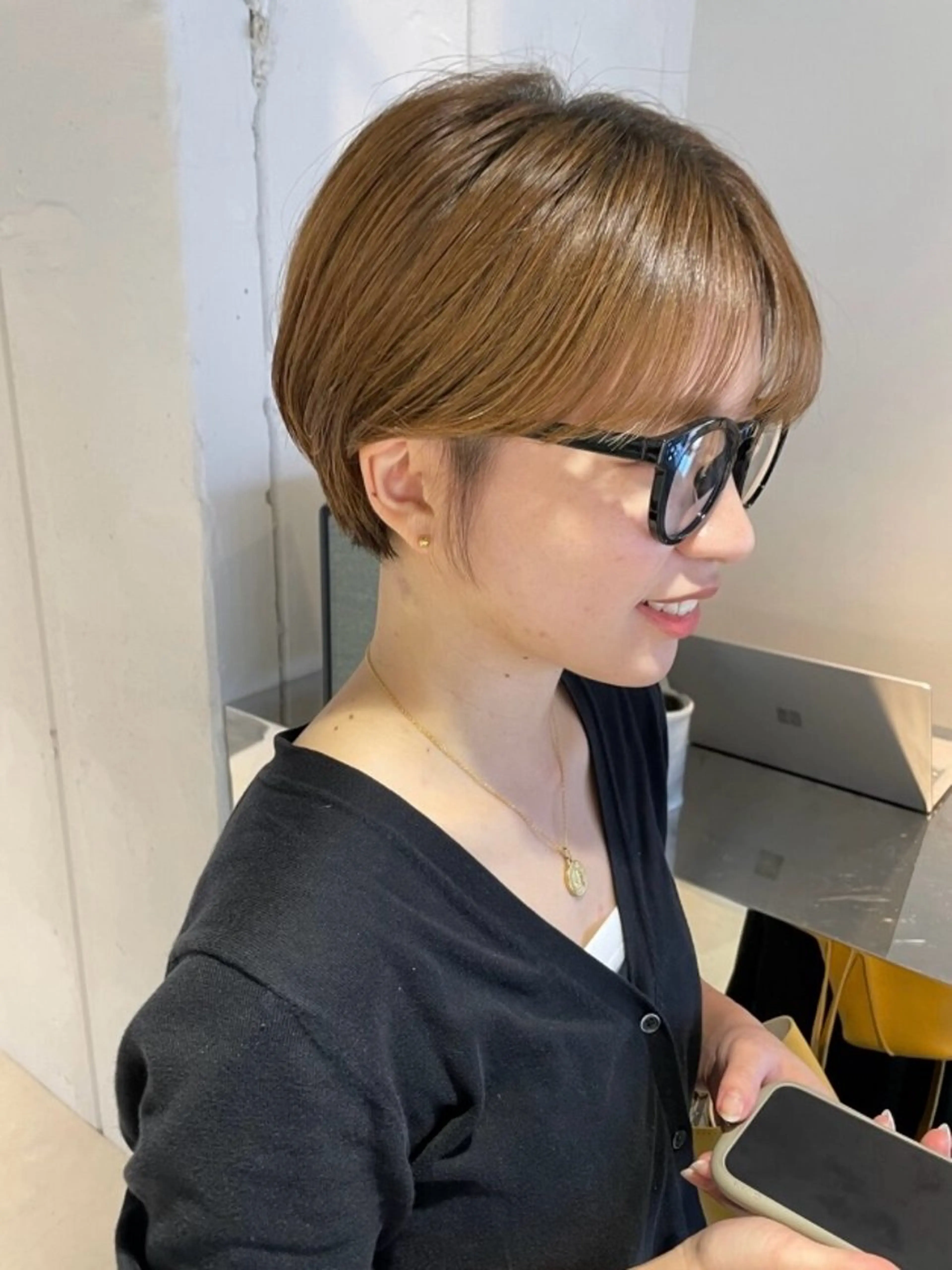 ショート カラー ベージュカラー ショートヘア 🟡ひろの/ツヤ カラー/髪質改善🟡のヘアスタイル