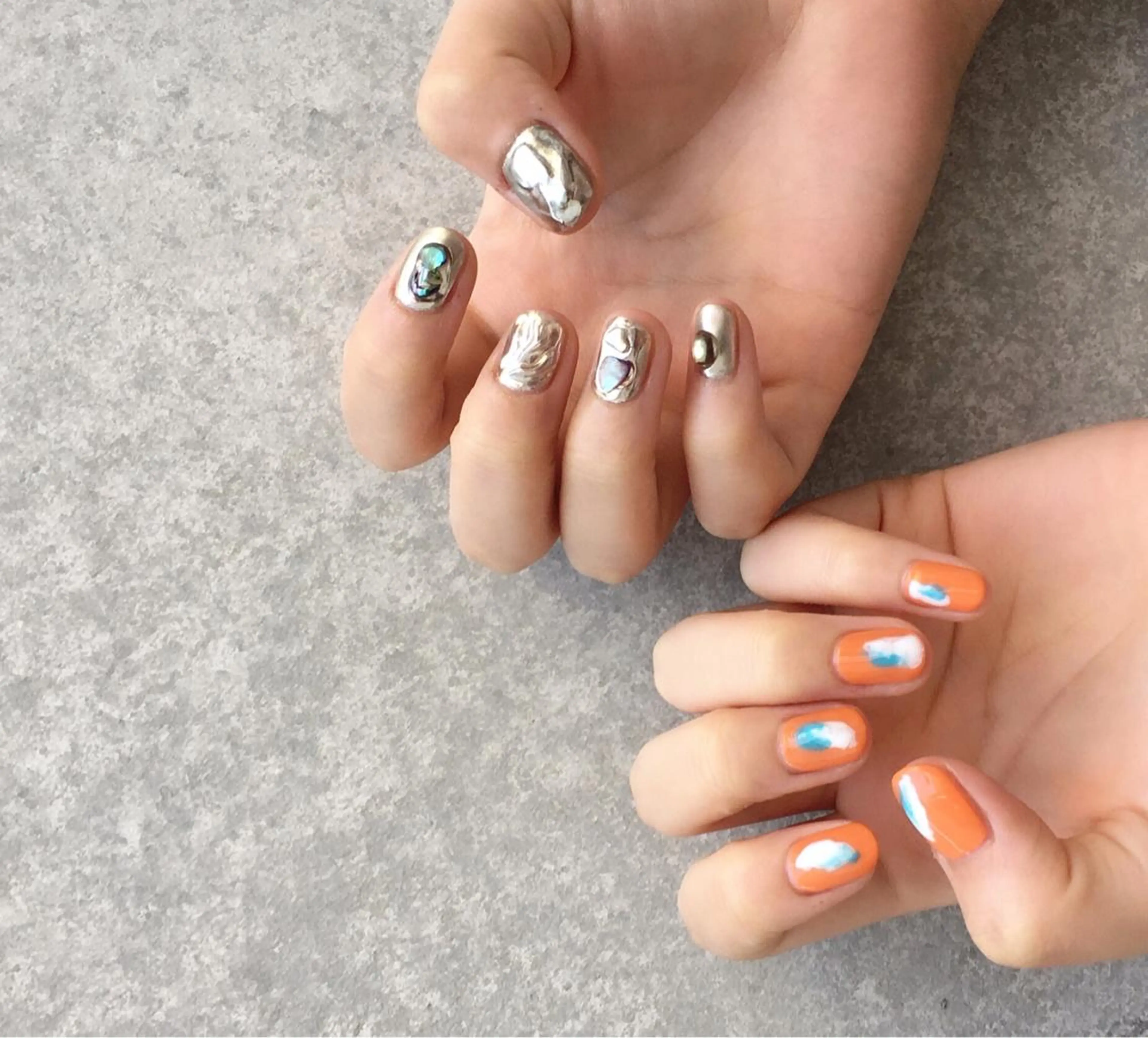 ネイル アートネイル 長さ出し ジェルネイル マットネイル ミラーネイル ハンドネイル nail salon Soeurのネイルデザイン