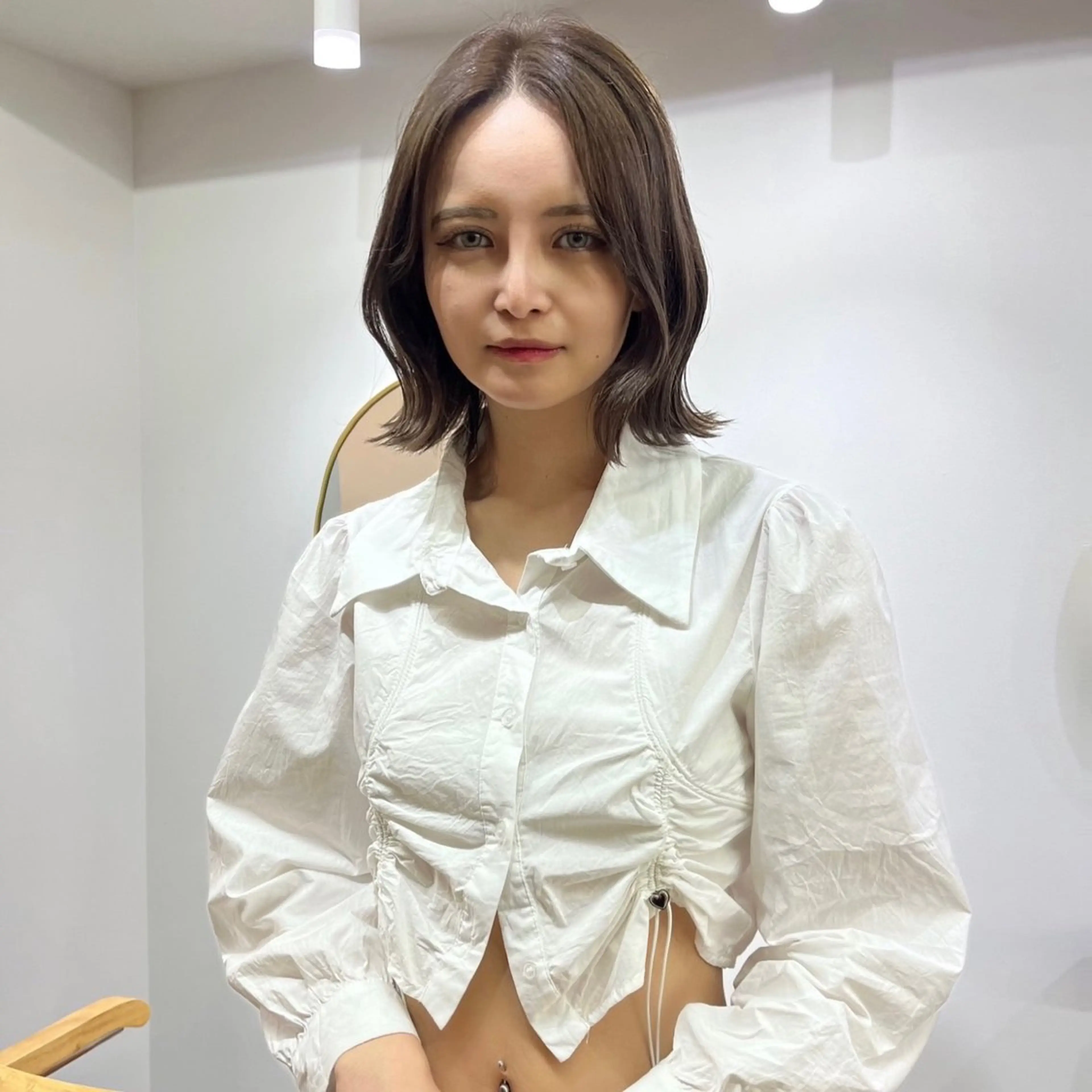 ミディアム カラー カット ヘアカラー トリートメント ハイトーン/心斎橋/ honomiのヘアスタイル