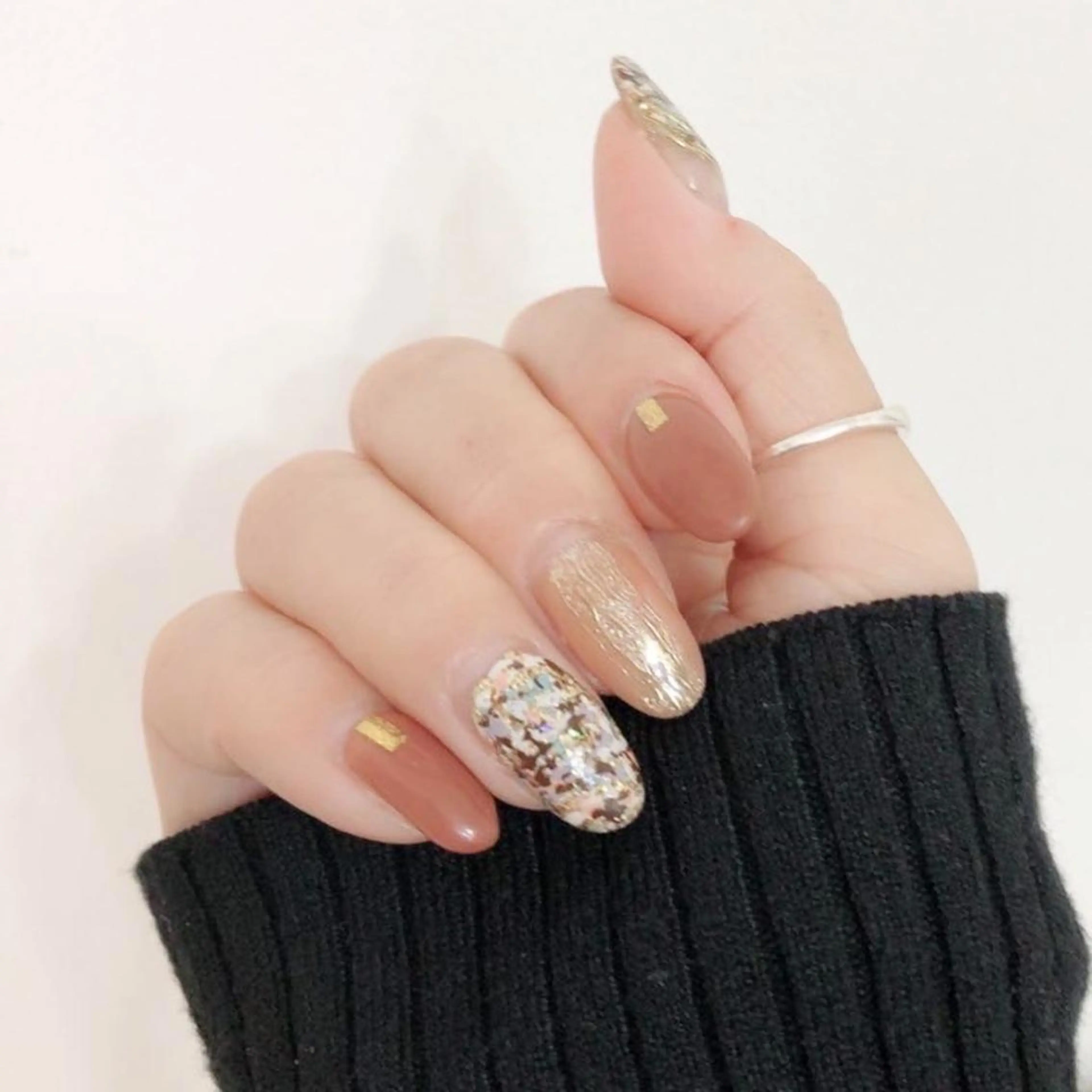 ネイル ジェルネイル ツイードネイル Min2nailプライベートサロン&ネイルスクール所属・花 みきのマツエク・マツパデザイン