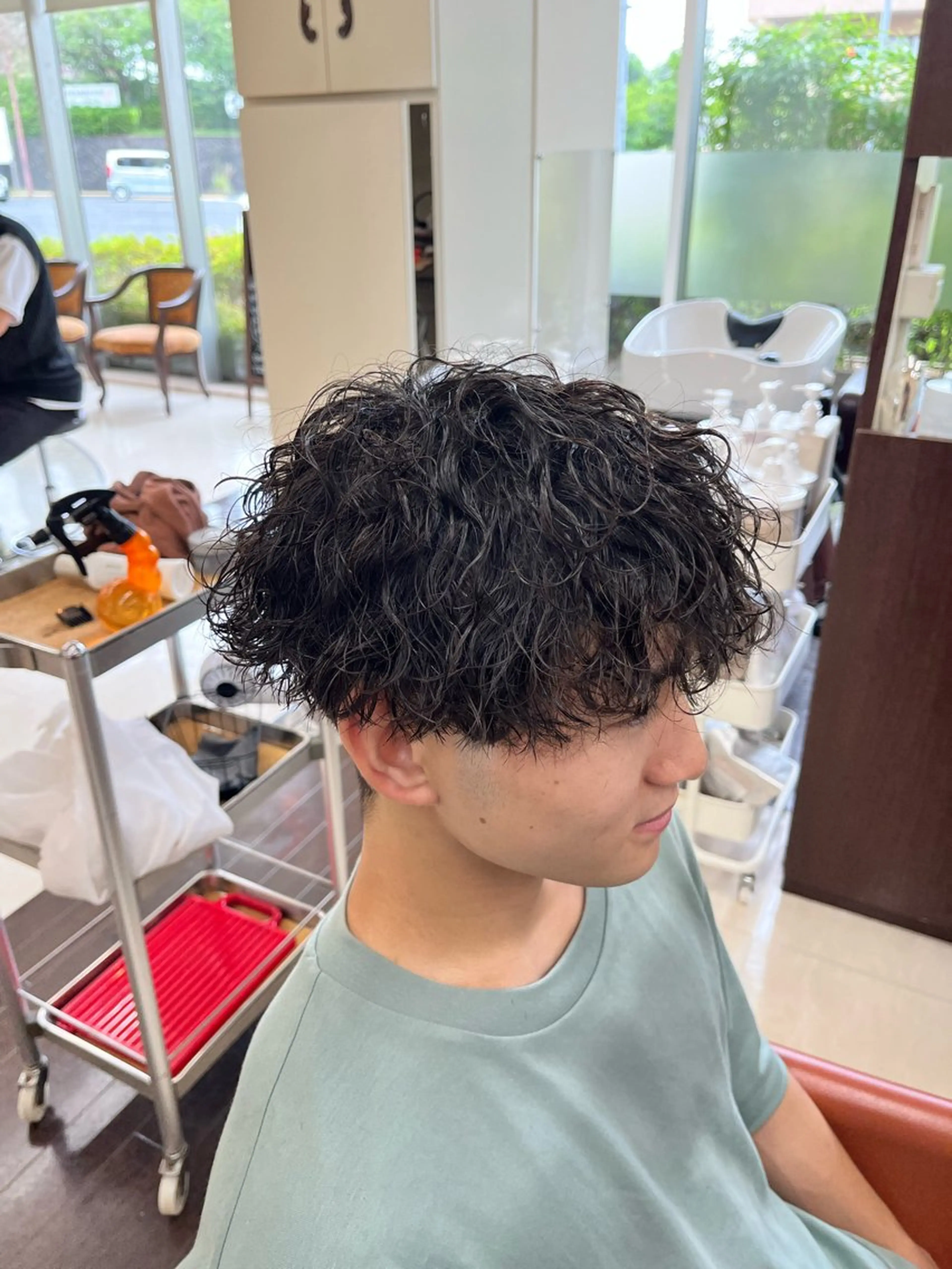 ショート パーマ メンズ マッシュ メンズパーマ 刈り上げ 波巻きパーマ スパイラルパーマ AROH  men's cut&men's perm 船橋店所属・🧊メンズ特化🧊 高木航希のヘアスタイル