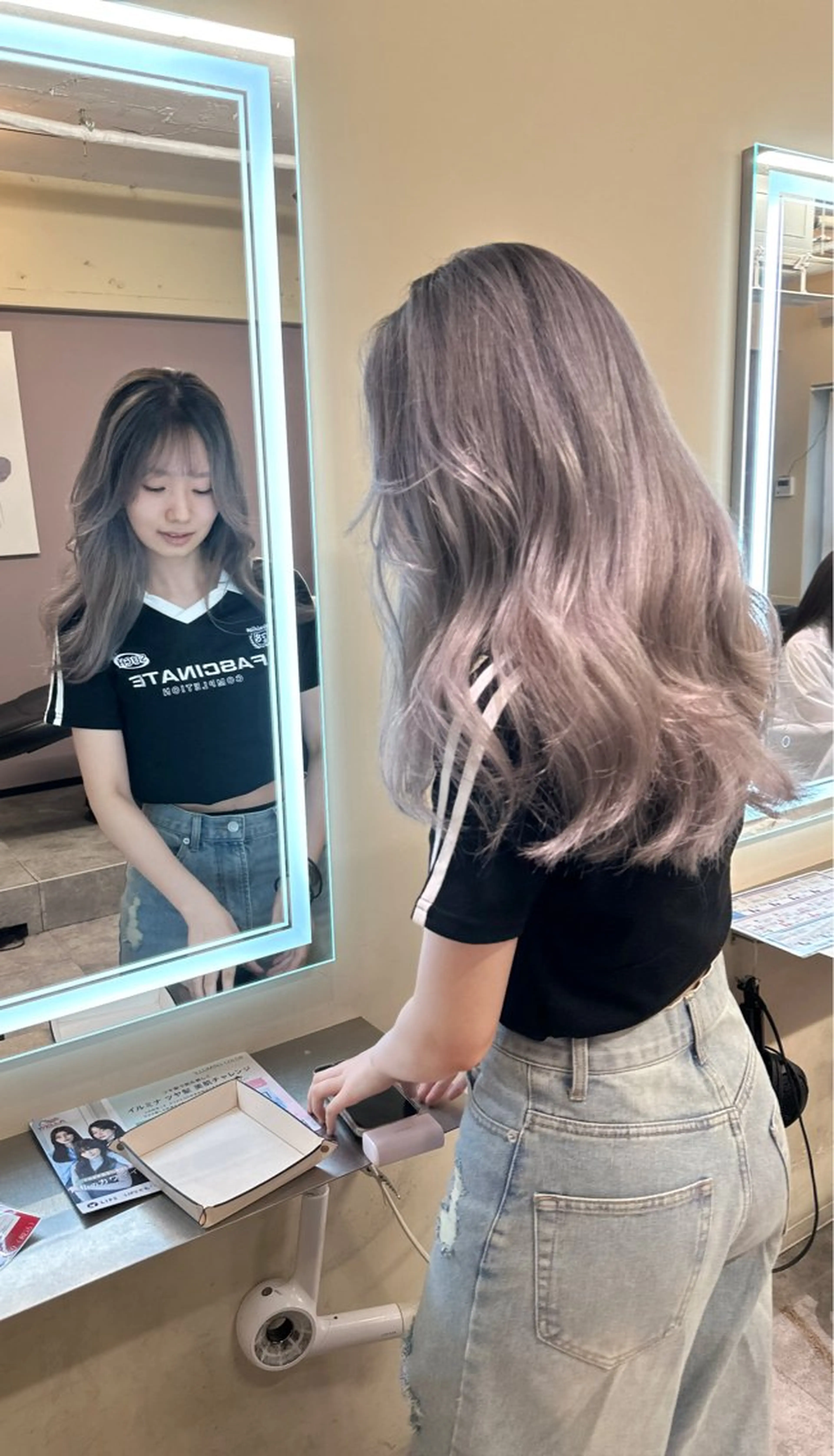 ロング カラー アディクシーカラー バレイヤージュ ブリーチ デザインカラー ダブルカラー カット ヘアカラー トリートメント opus 店長大和 レイヤー/赤み消しのヘアスタイル