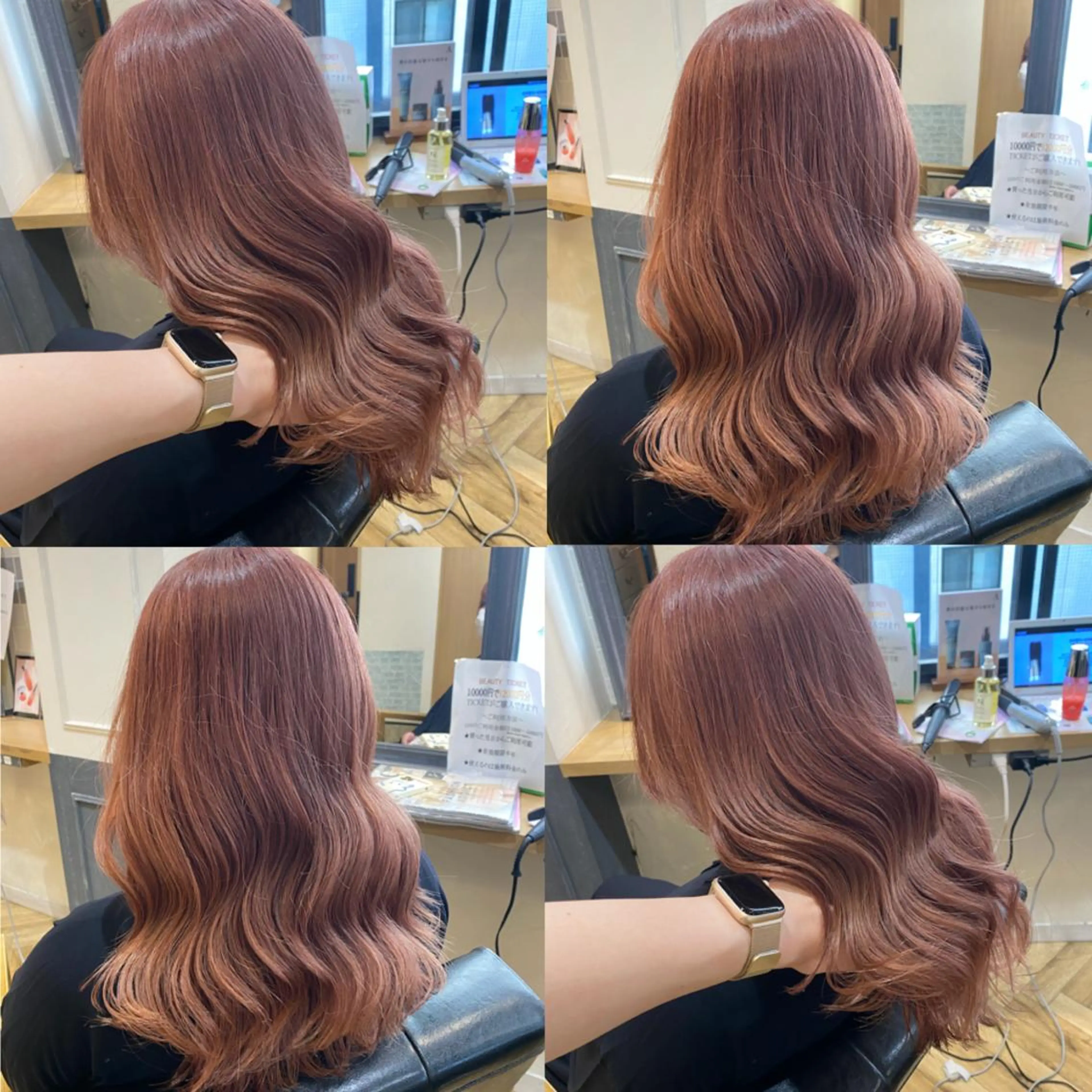 ロング カラー ベージュカラー ピンクカラー ピンクベージュ 艶カラー/韓国顔周り 🎀mamiのヘアスタイル