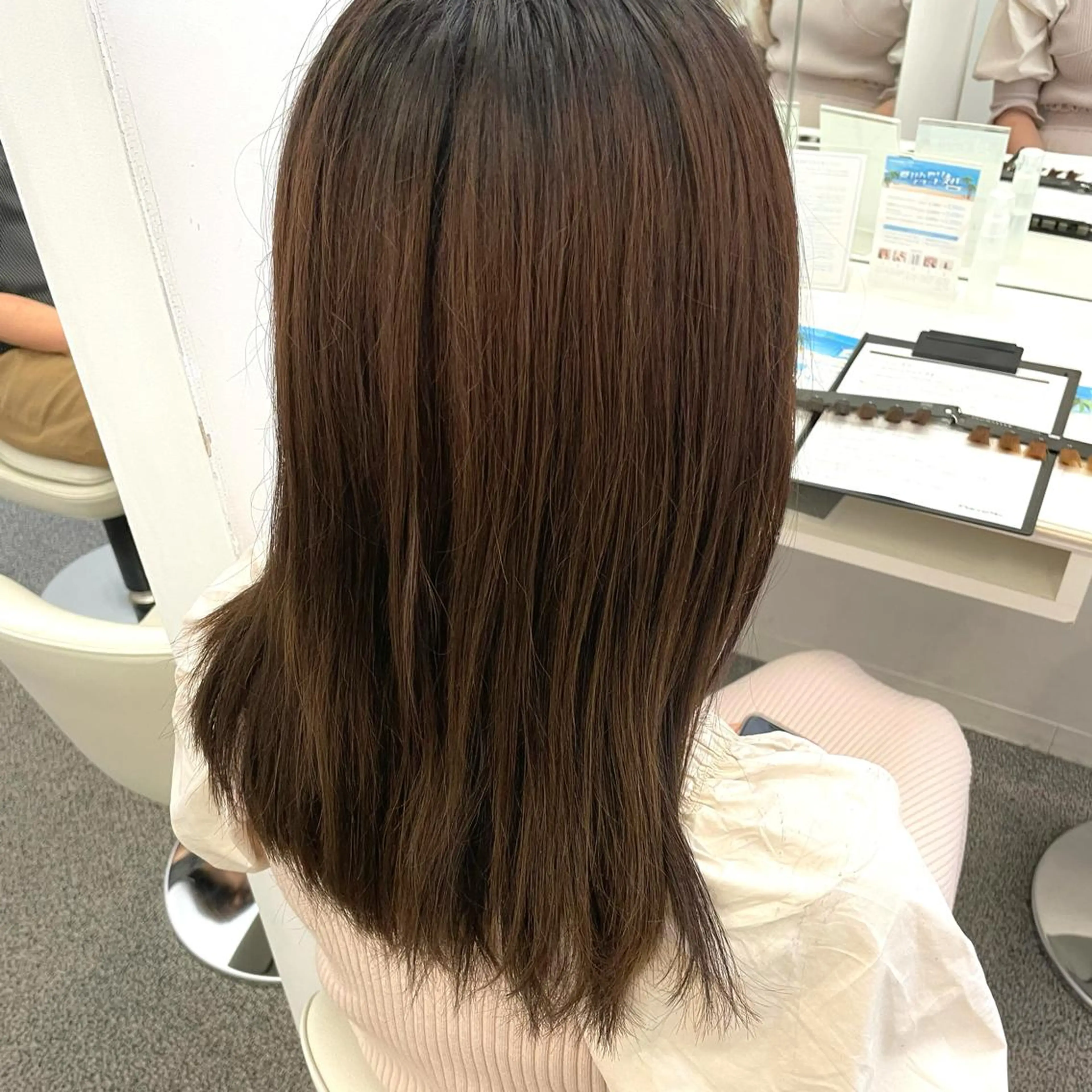 セミロング カラー パーマ ヘアアレンジ ブリーチ オレンジ ピンクカラー GO TODAY  SHAiRE SALON岡山所属・Sana/ 耳ツボ/インナーのヘアスタイル