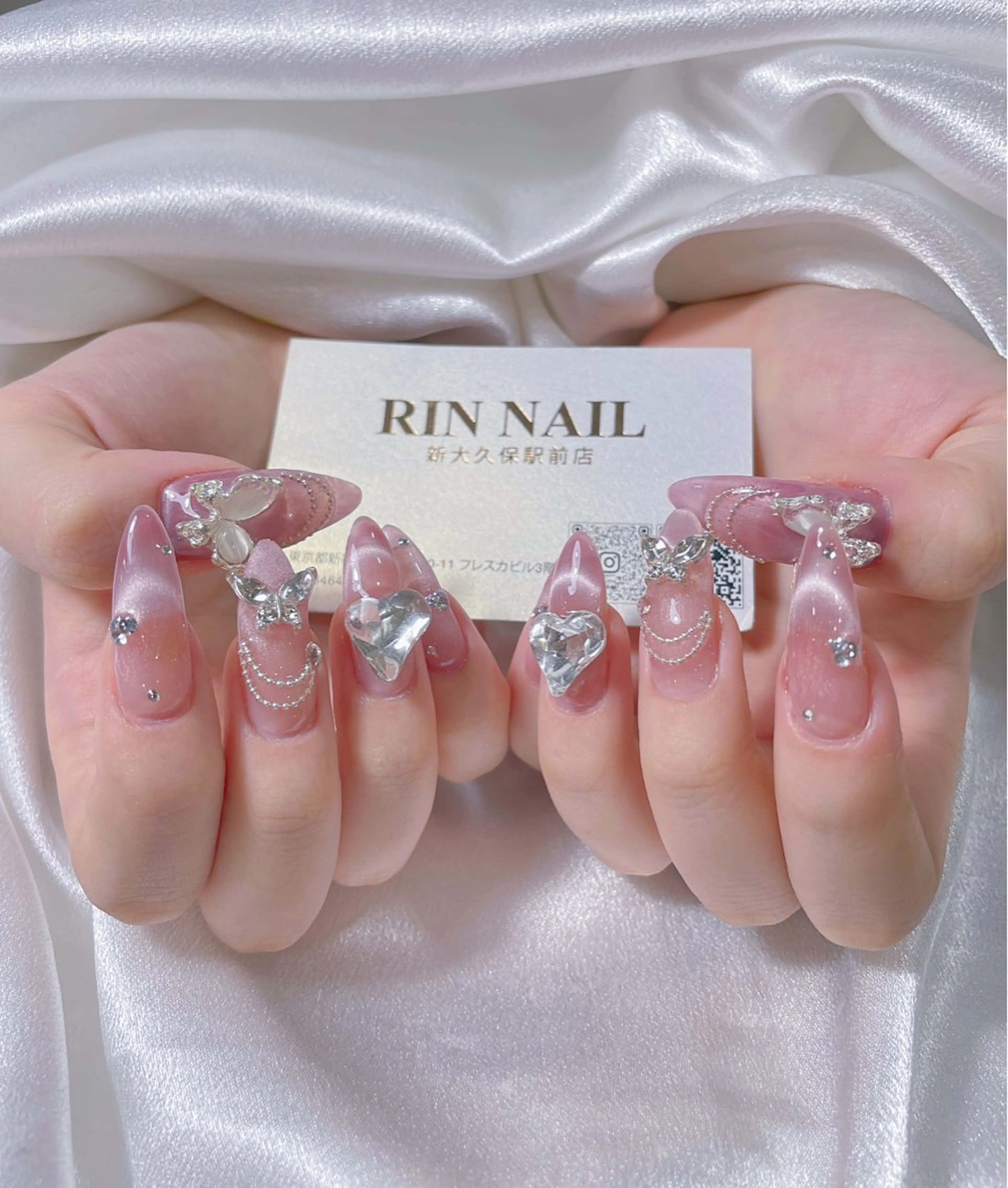 ネイル クリアネイル フレンチネイル ジェルネイル 韓国ネイル マグネットネイル ハンドネイル Rin Nail 新大久保店のネイルデザイン