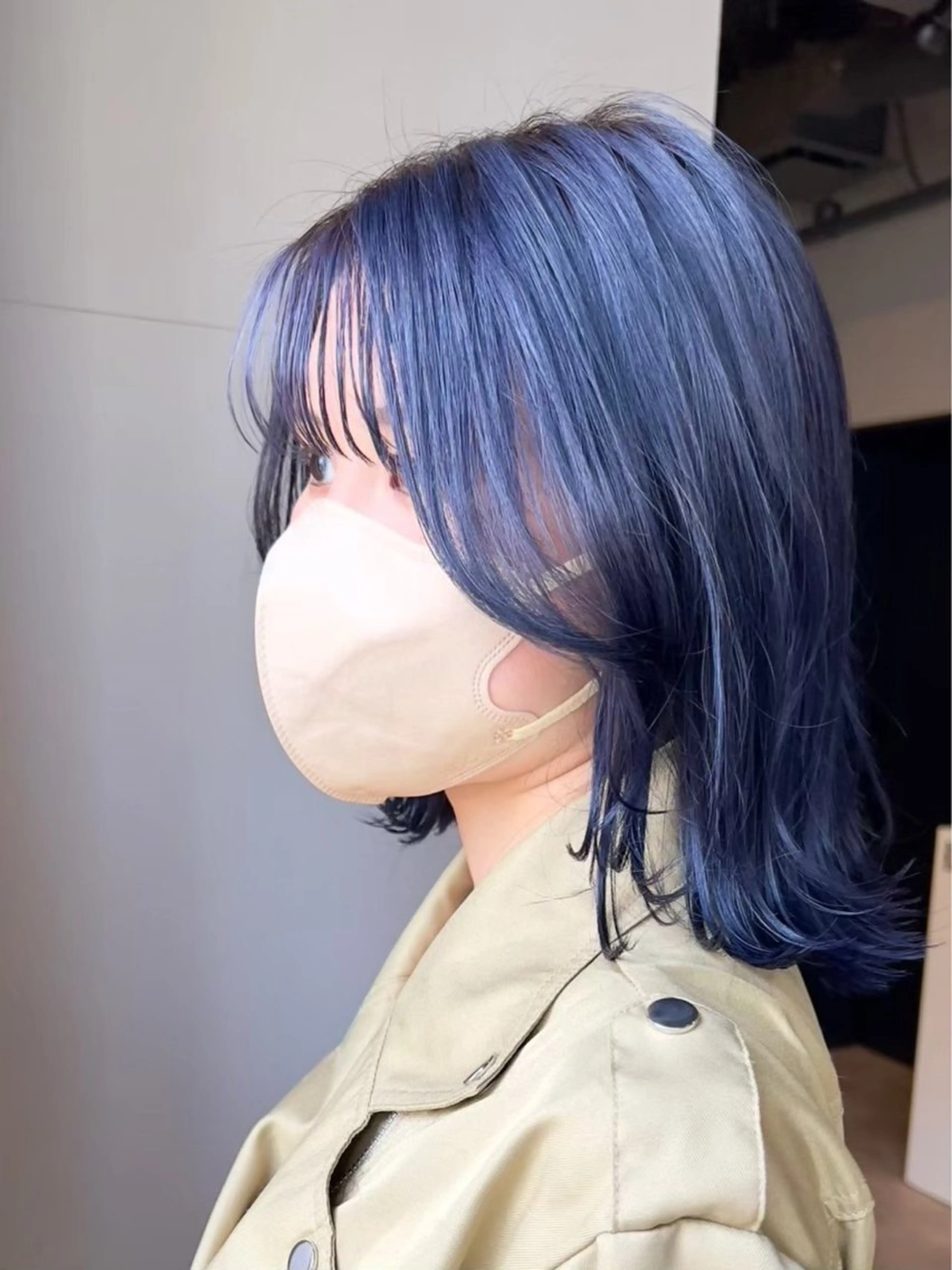 ミディアム カラー ブルーカラー ネイビーカラー 透明感カラー/レイヤ ーhinata.のヘアスタイル