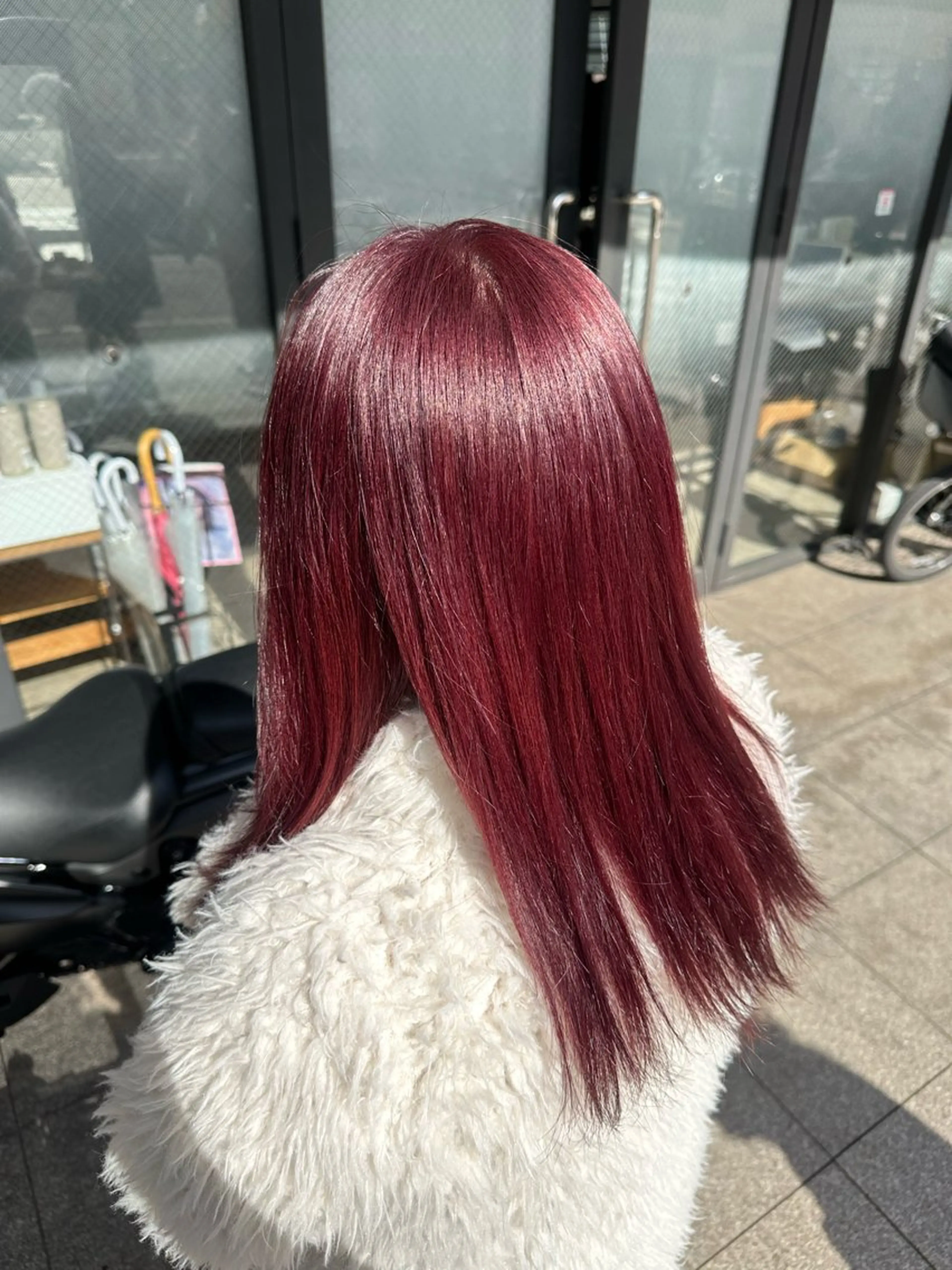 セミロング カラー おのだ あやなのヘアスタイル