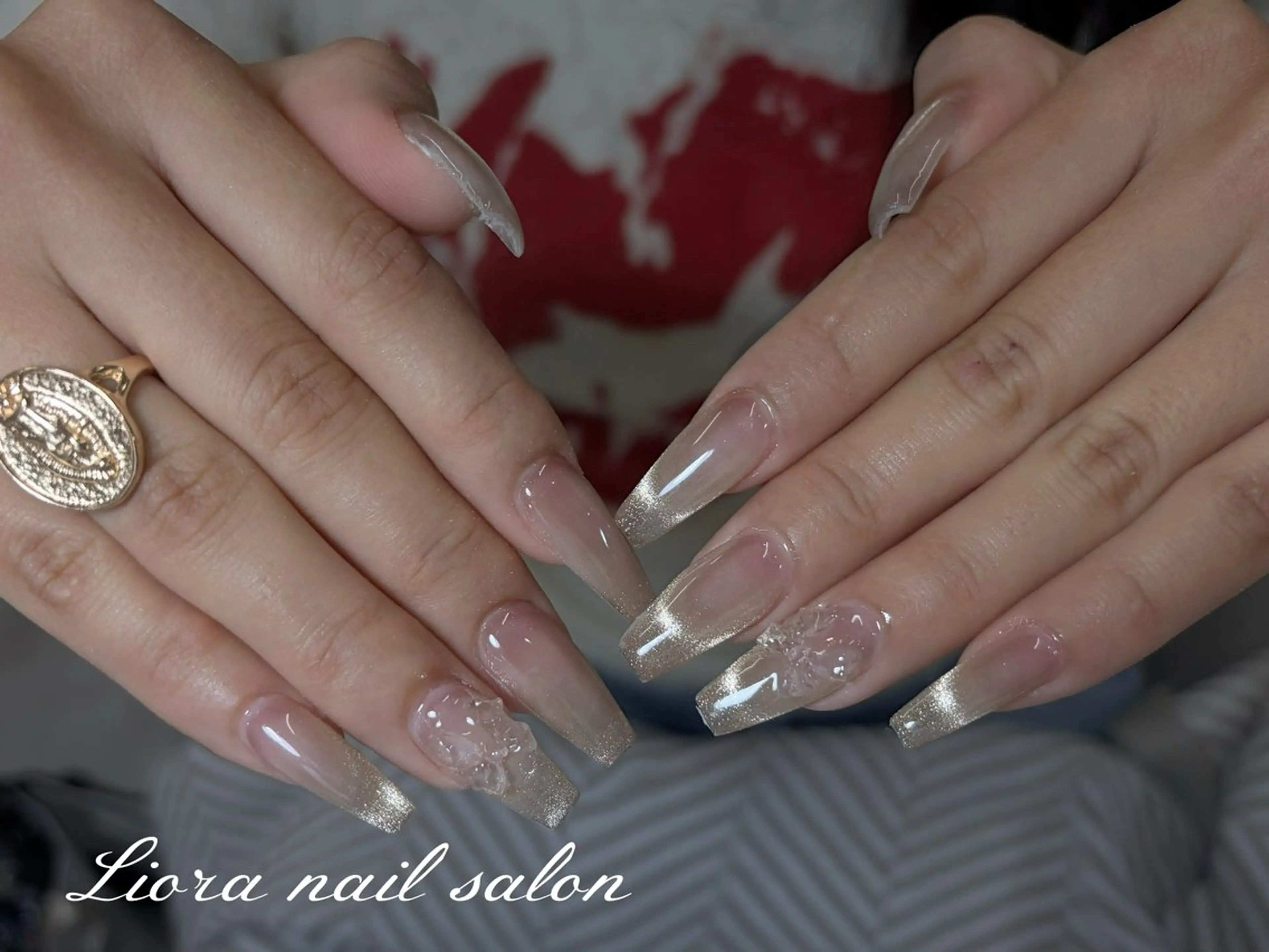 ネイル チークネイル フットネイル フレンチネイル ジェルネイル ガーリー ハンドネイル Liora nail 1のネイルデザイン