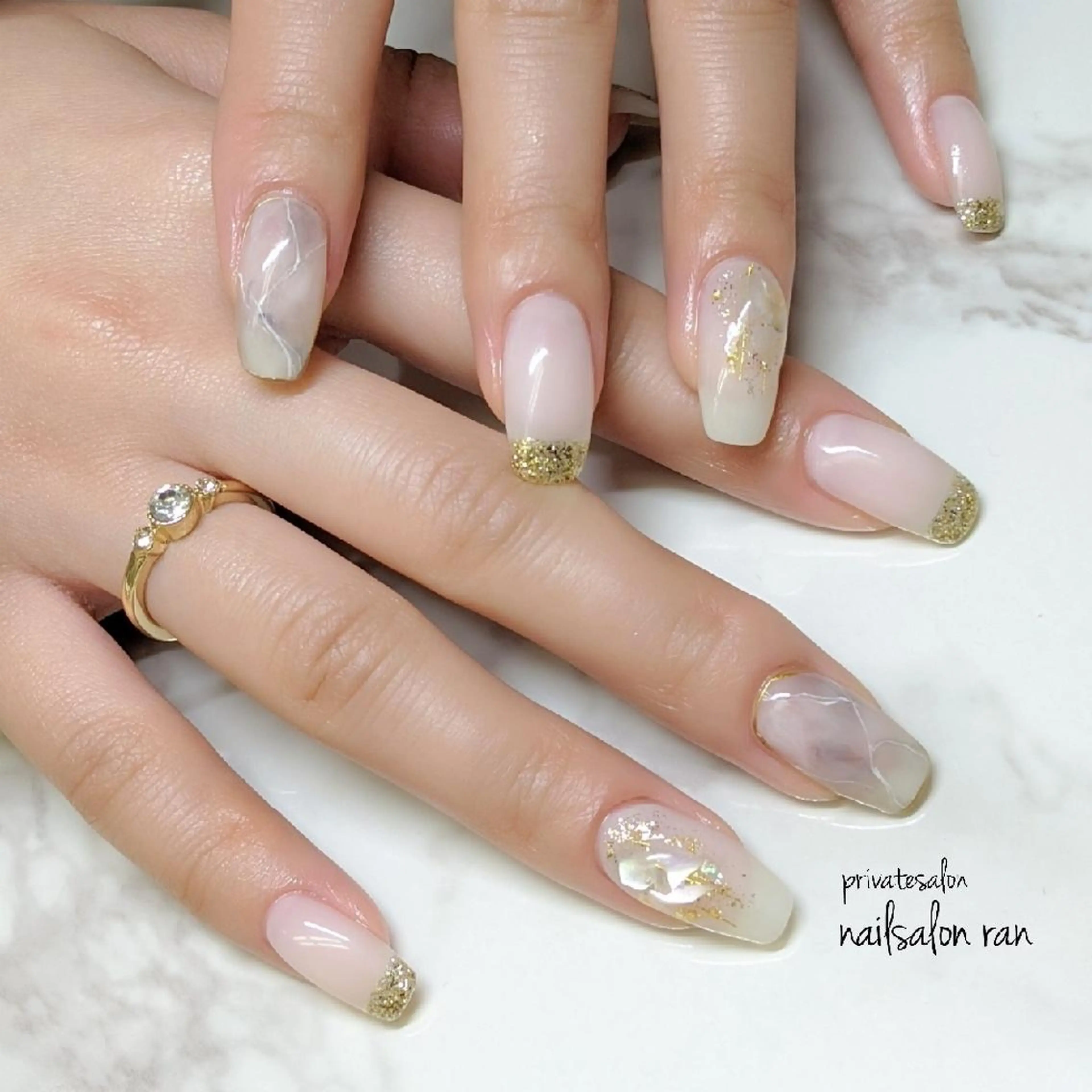 ネイル 大理石ネイル(マーブル) 持ち込み nailsalon ranのネイルデザイン