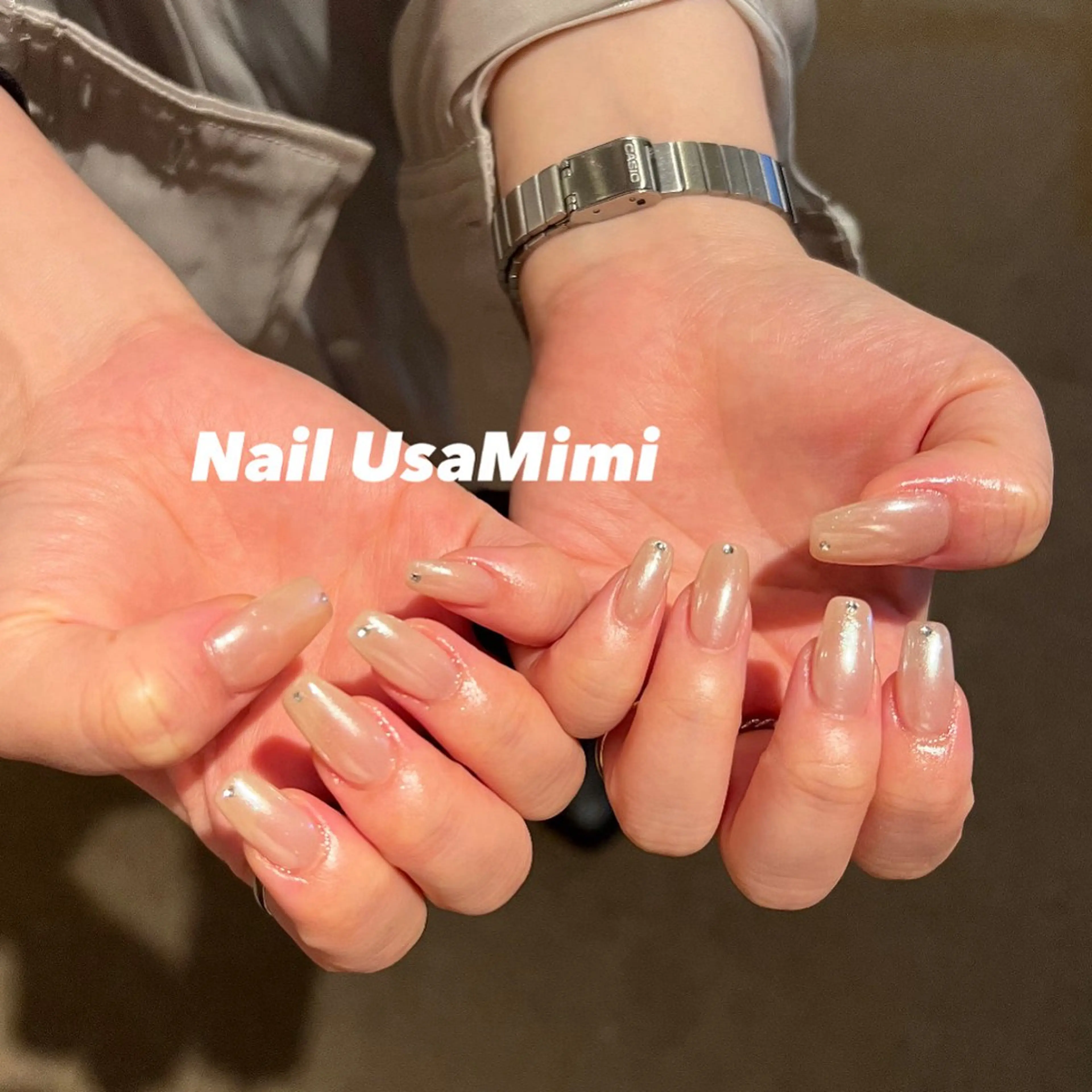 ネイル アートネイル オーロラネイル チークネイル フレンチネイル ジェルネイル ハンドネイル 本町NailUsa Mimi RIKOのネイルデザイン