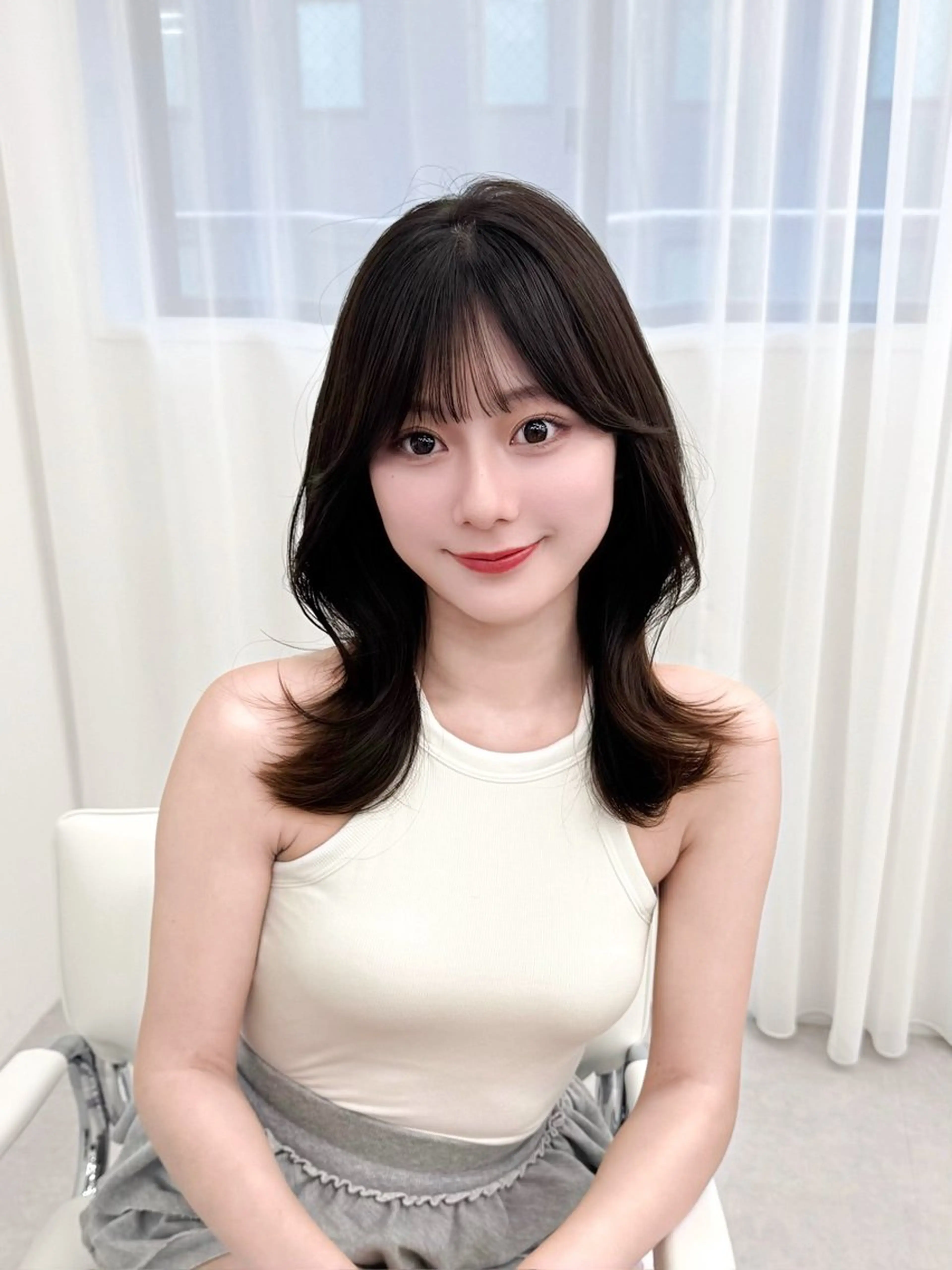 セミロング カラー ヘアアレンジ 顔周り&ミディアム 特化/池袋/kokiのヘアスタイル