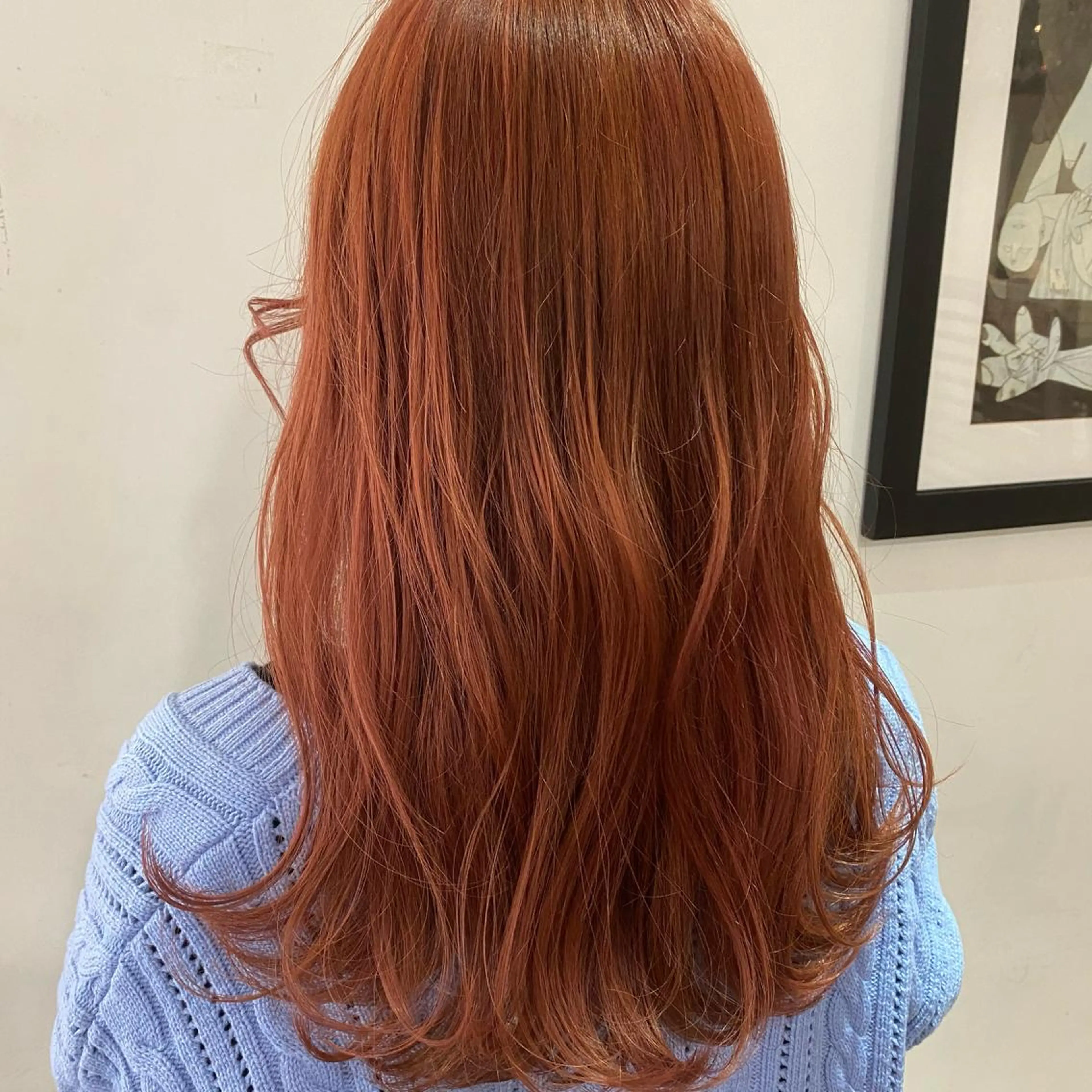 ロング カラー レッドカラー 韓国風ヘア ヘアカラー 💚 nao💚のヘアスタイル