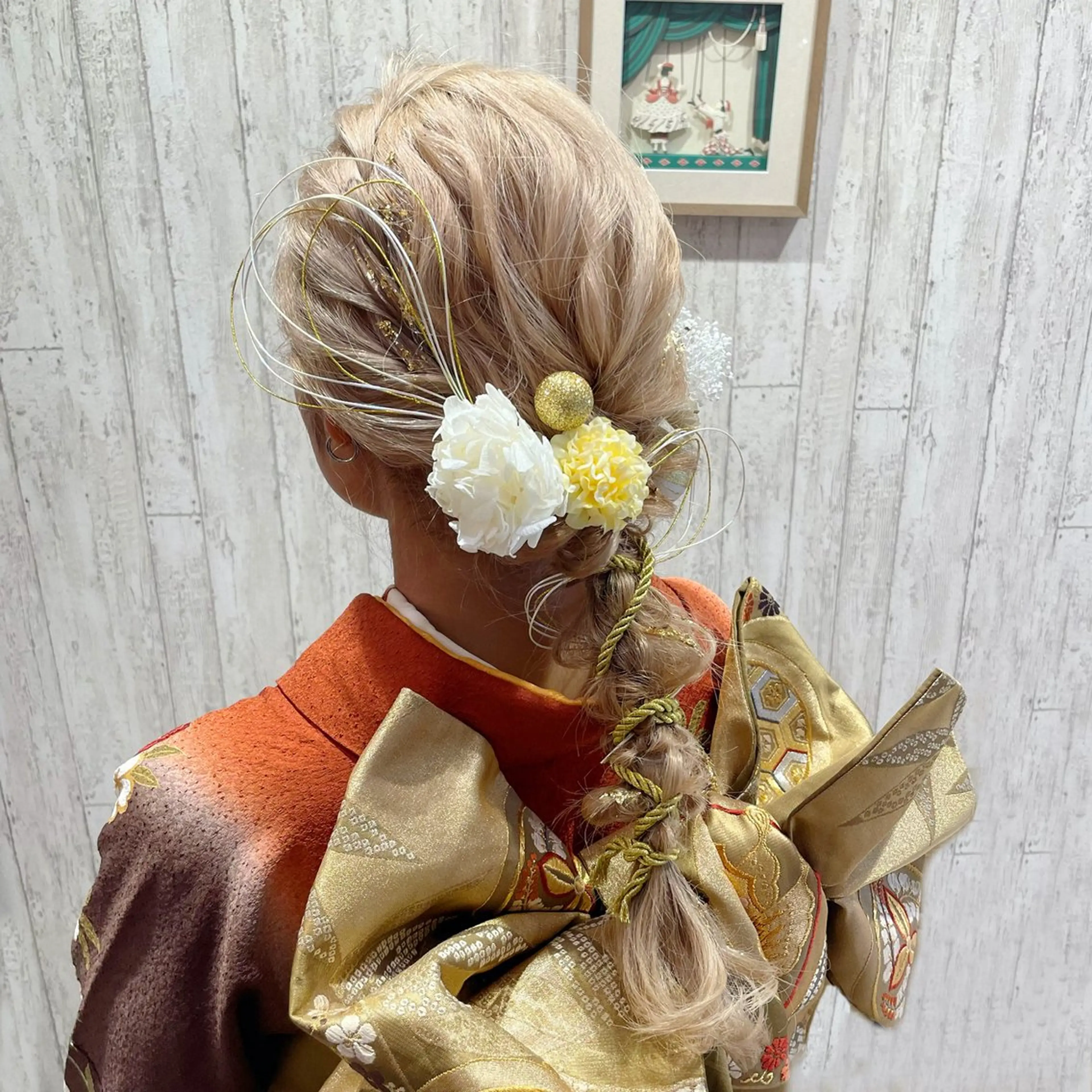 ロング ヘアアレンジ 着物ヘア 髪飾り 古沢 みづきのヘアスタイル