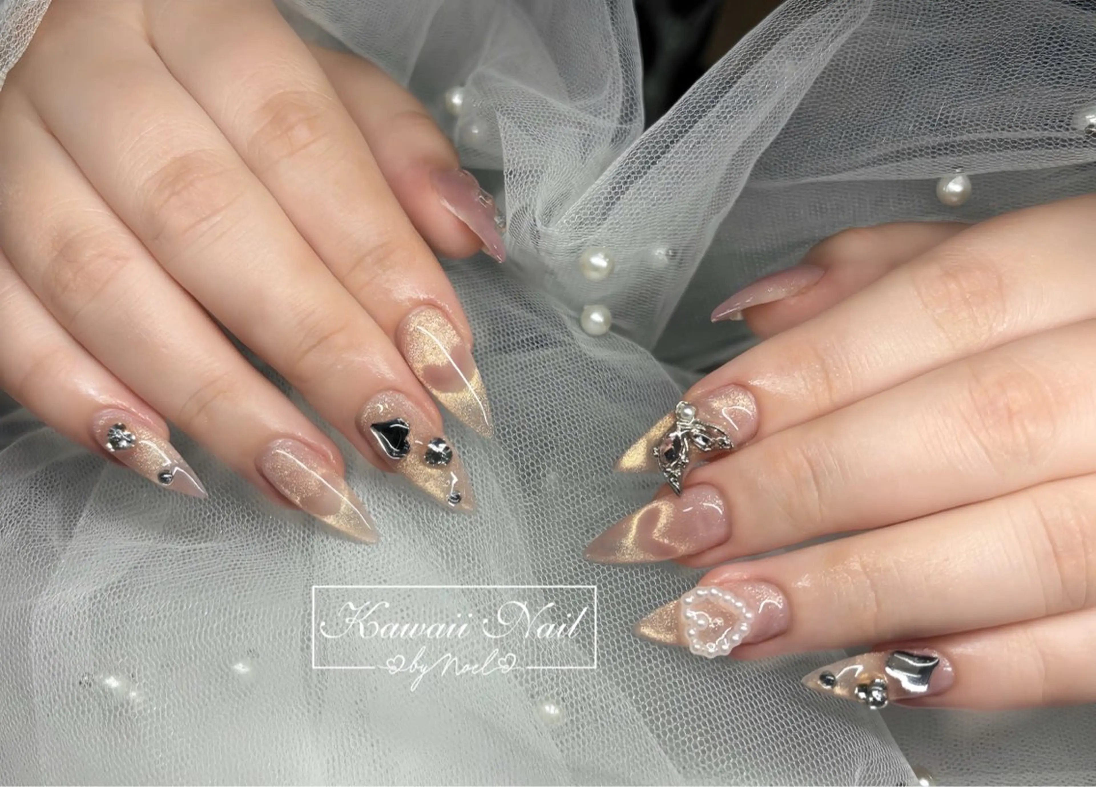 ネイル アートネイル 長さ出し フットネイル フレンチネイル ジェルネイル Kawaii Nail Salon所属・YURI NAIL NARITAのネイルデザイン