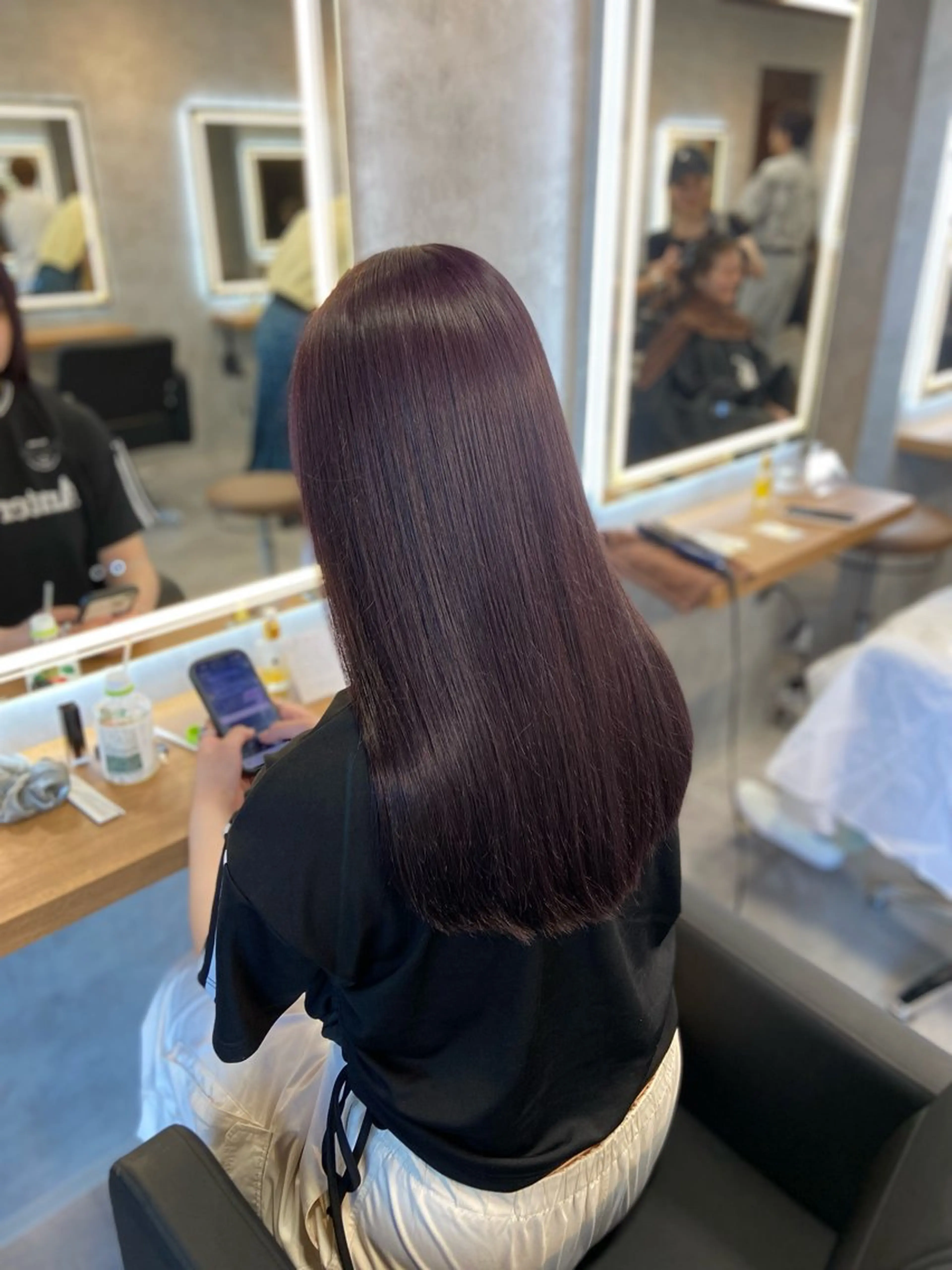 ロング カラー ヘアアレンジ カット ヘアカラー トリートメント ヘアセット レイヤー×透明感カラ ーHAYATOのヘアスタイル