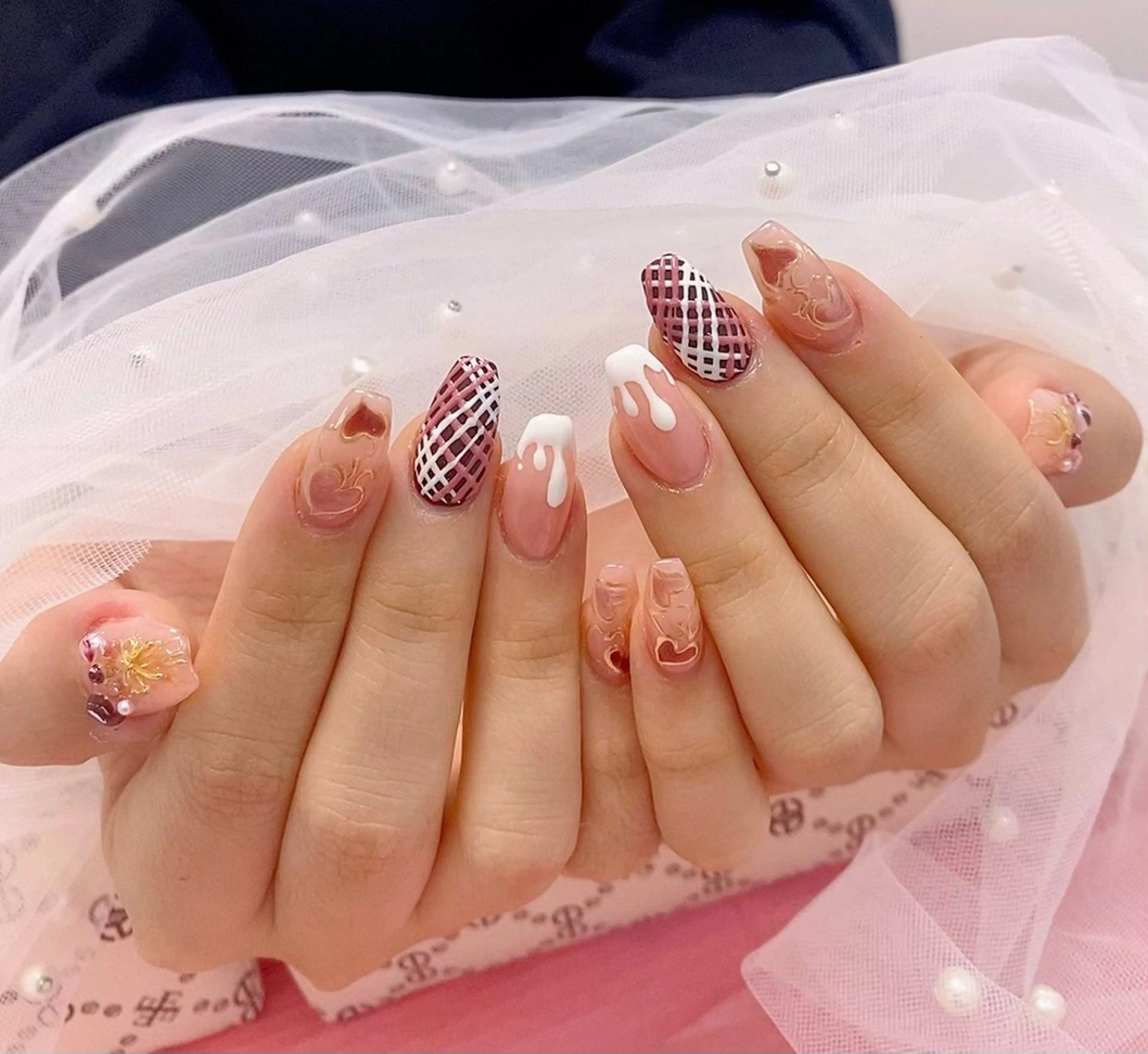 ネイル アートネイル チークネイル 長さ出し フレンチネイル ジェルネイル YK Beauty Salonのマツエク・マツパデザイン