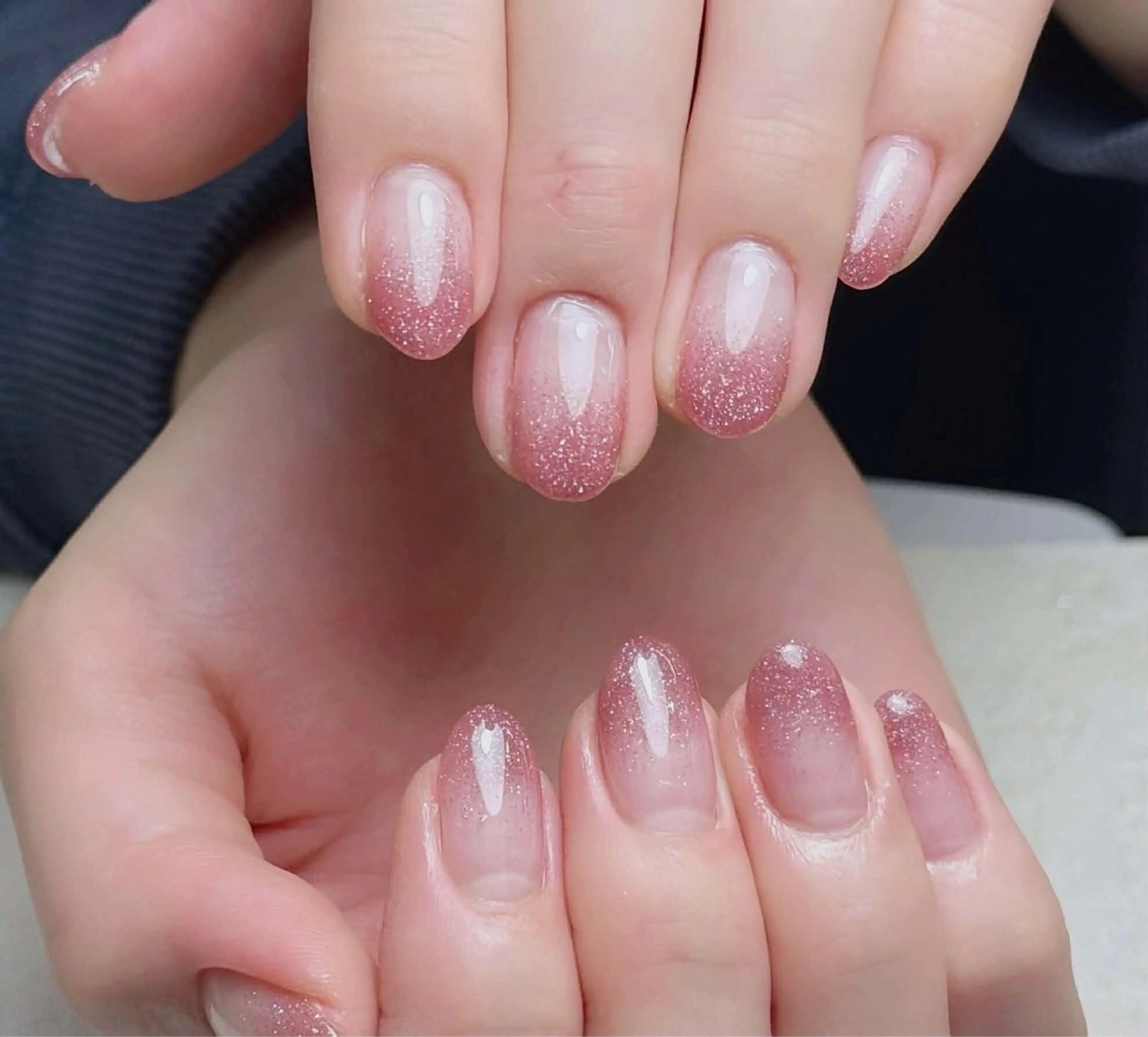 ネイル チークネイル 長さ出し フレンチネイル グラデーション キラキラネイル 中野駅から2分 MEO NAILのネイルデザイン