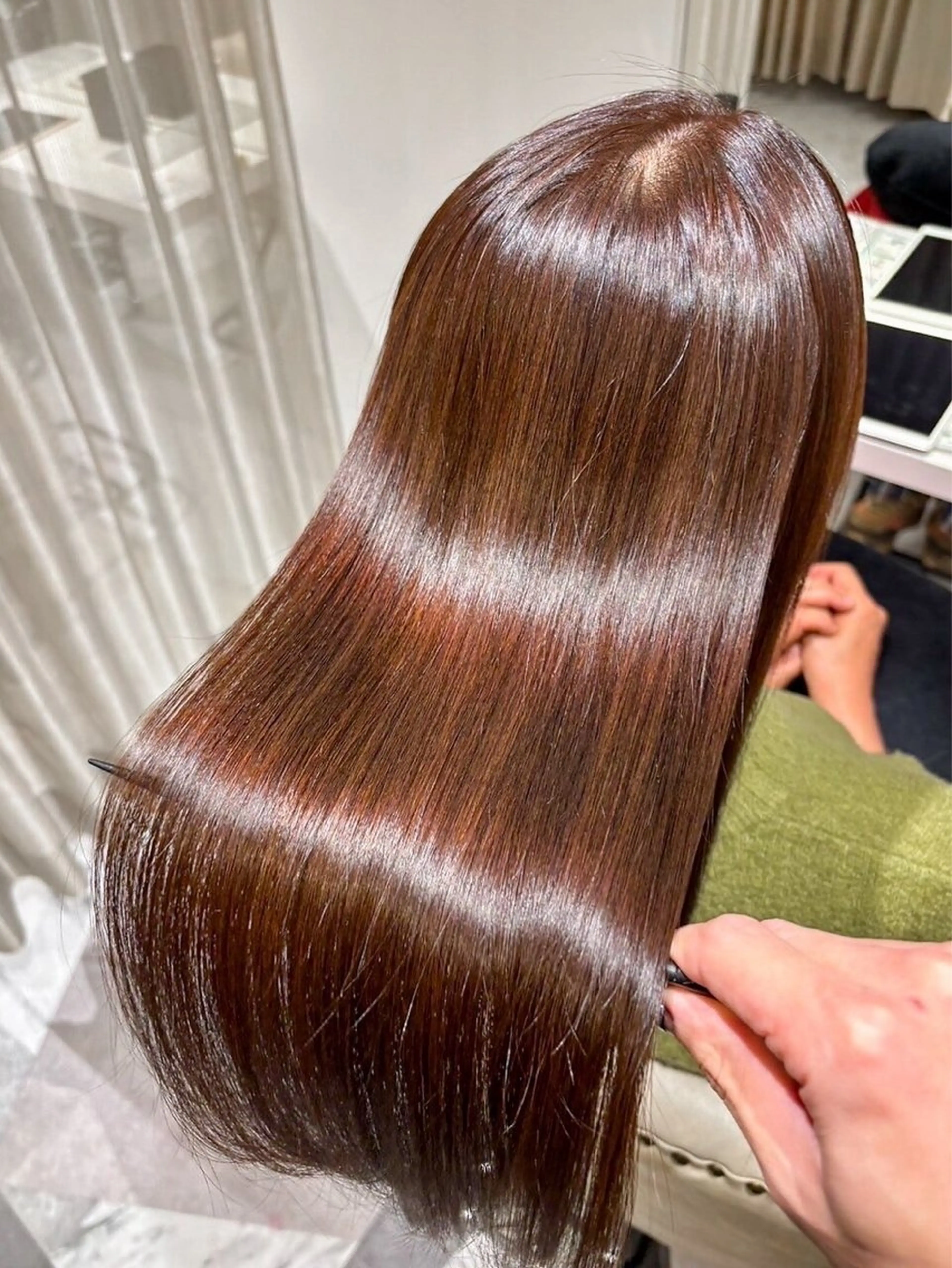 ロング カット 縮毛矯正 奥川拓哉/倉敷/中庄 /髪質改善/レイヤーのヘアスタイル