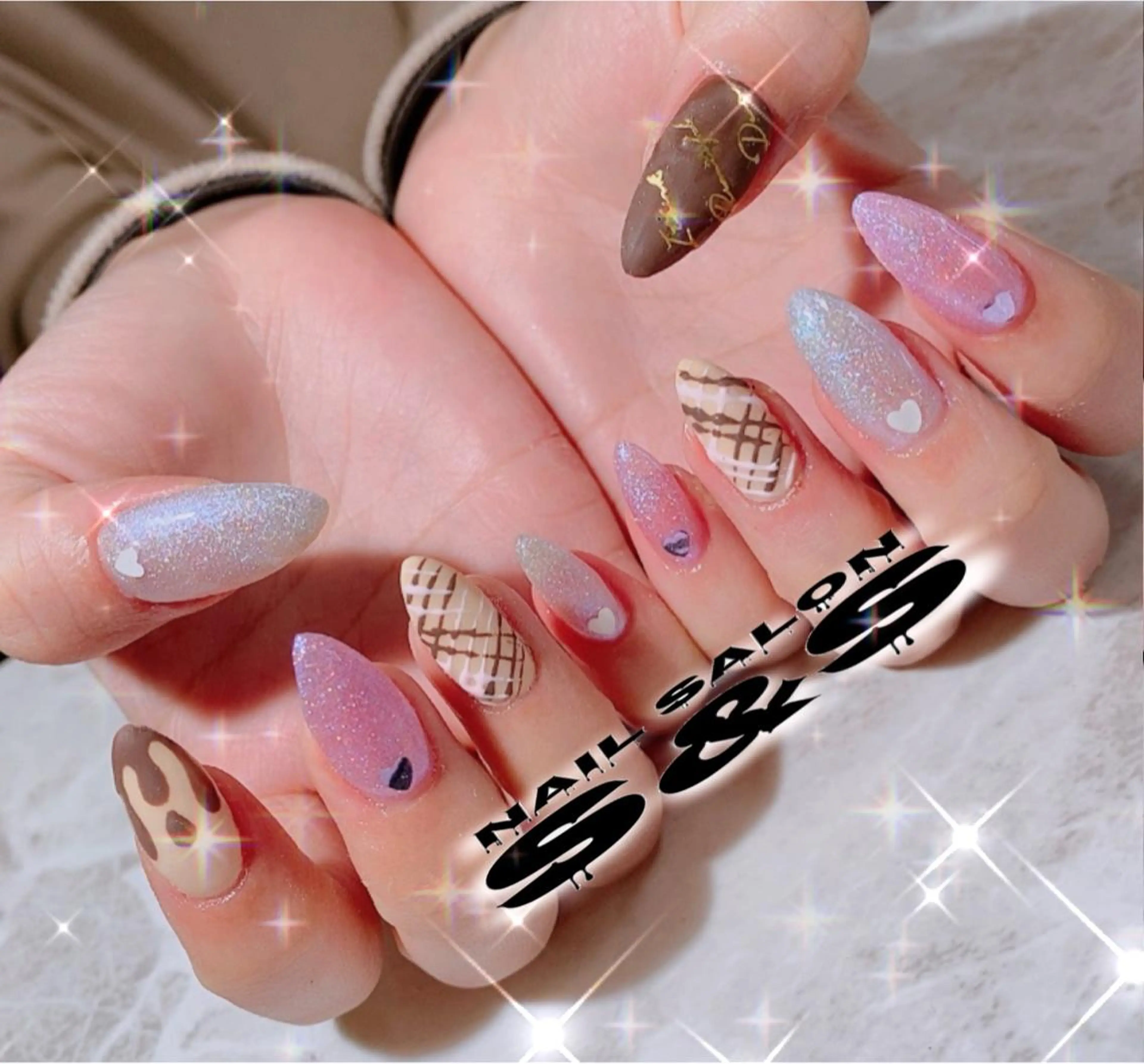 ネイル 長さ出し メンズネイル 持ち込み スカルプネイル バレンタイン S&S 村田小百合のネイルデザイン