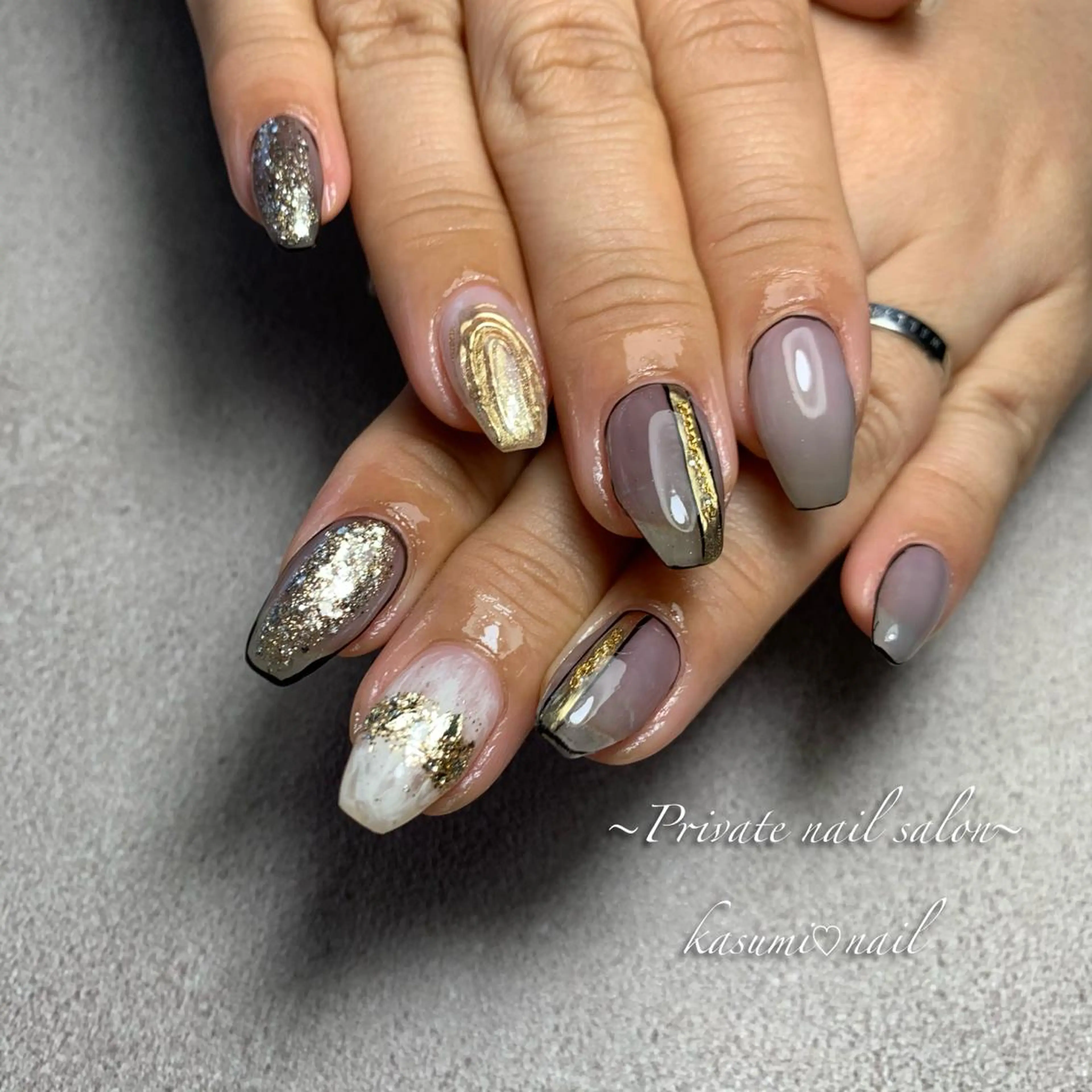 ネイル ラメ(グリッター) マグネットネイル ミラーネイル ニュアンスネイル 冬ネイル KASUMI♡ Nailのネイルデザイン