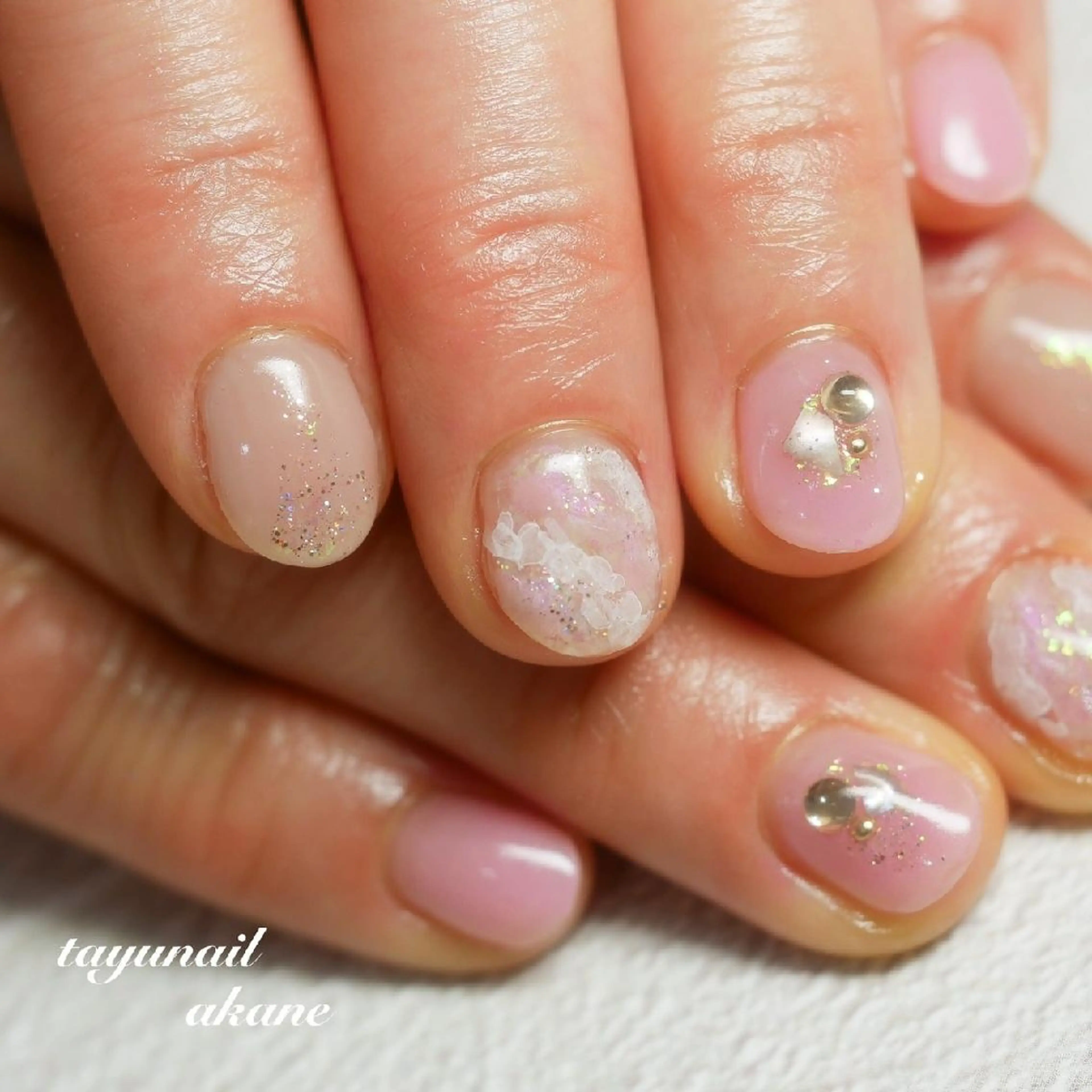 ネイル アートネイル ブルー ブラウン ジェルネイル ニュアンスネイル ネイルサロン・ネイルスクール　たゆnail所属・ネイルサロン 【たゆnail】のネイルデザイン