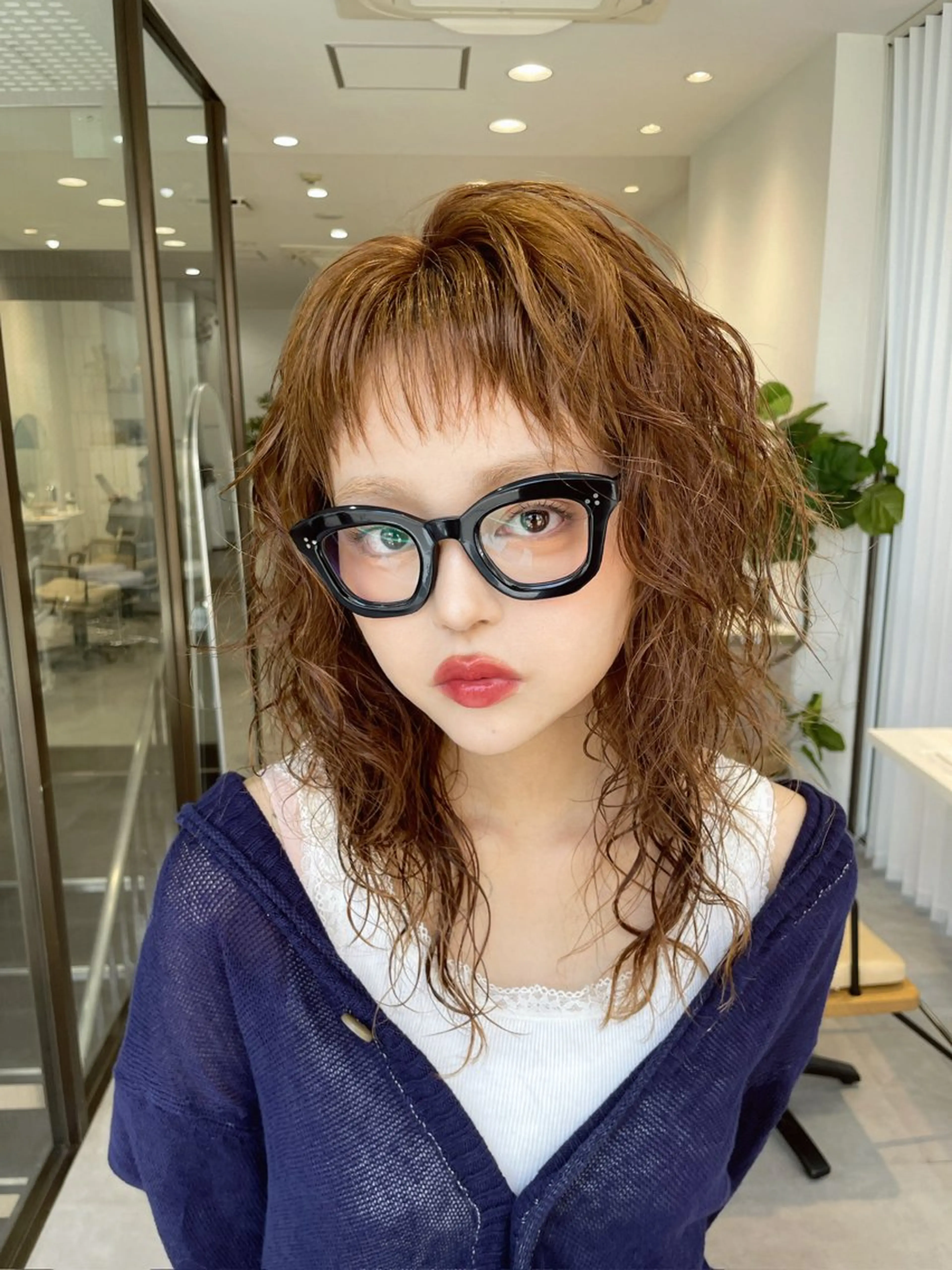 セミロング カラー カット ヘアカラー トリートメント 韓国レイヤー/透明感 /髪質改善/アジキのヘアスタイル