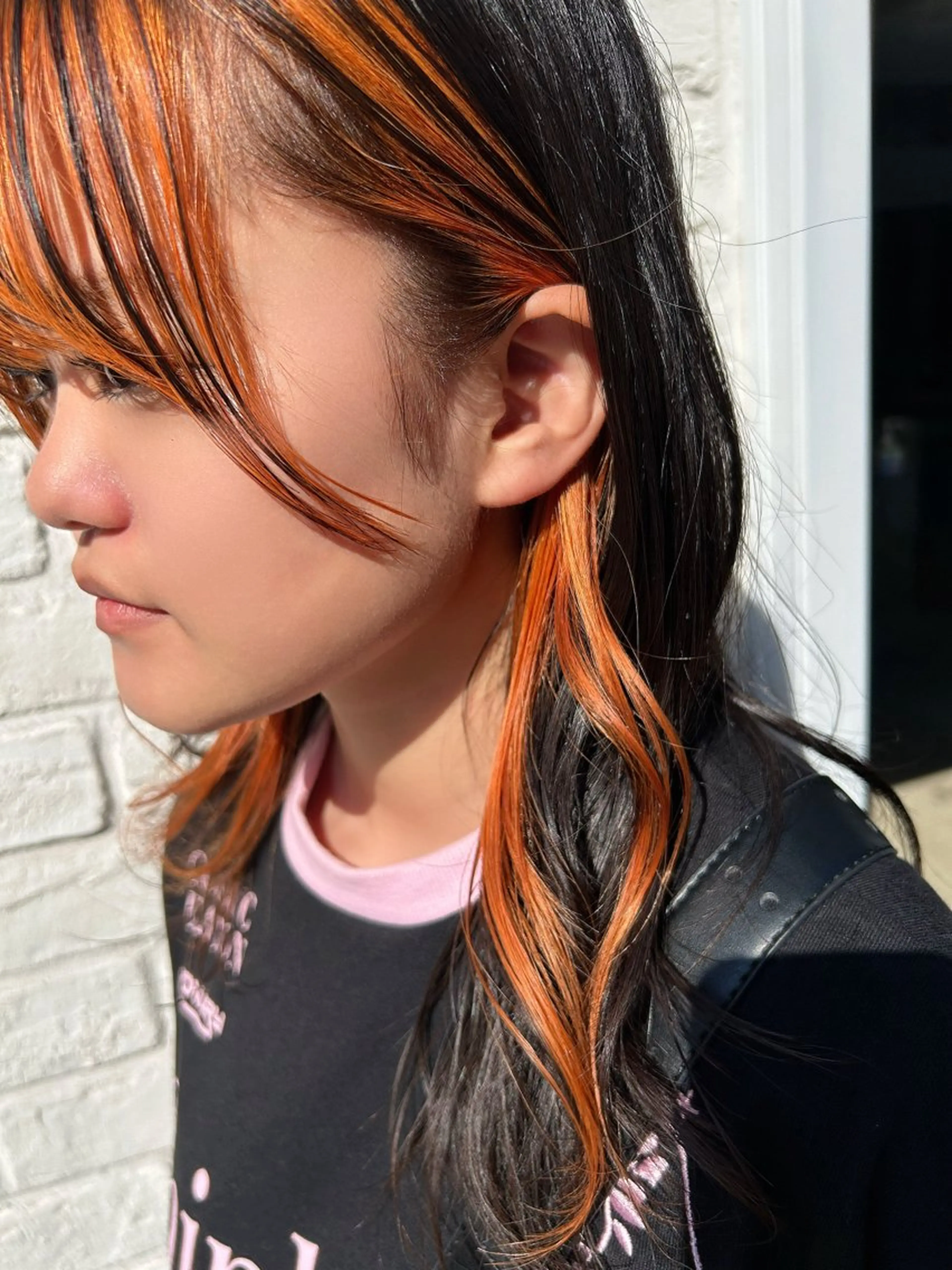 カラー ブリーチ オレンジ メンズカット募集 草野のヘアスタイル