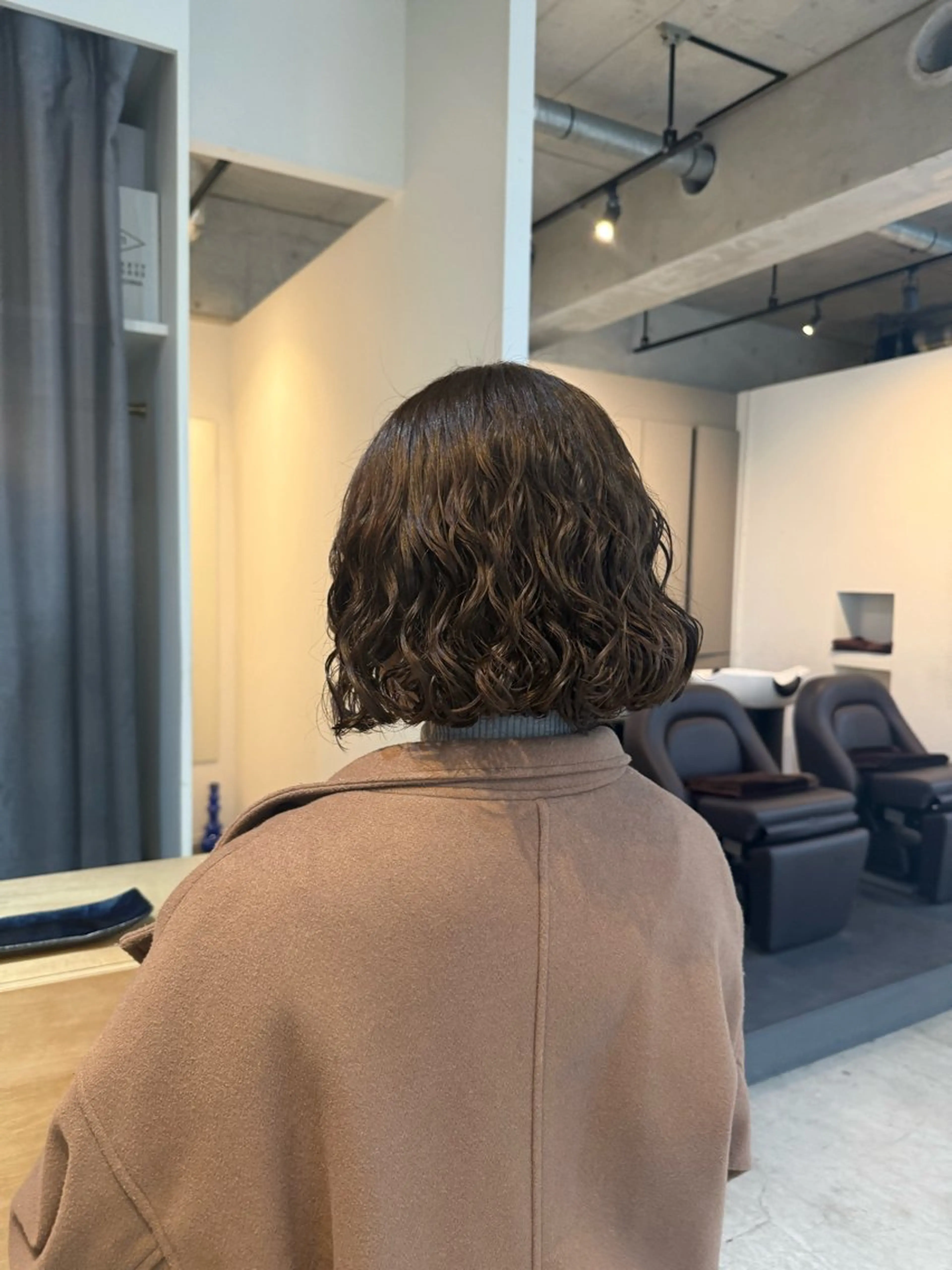 ミディアム カット パーマ トリートメント スパイラルパーマ /神野のヘアスタイル