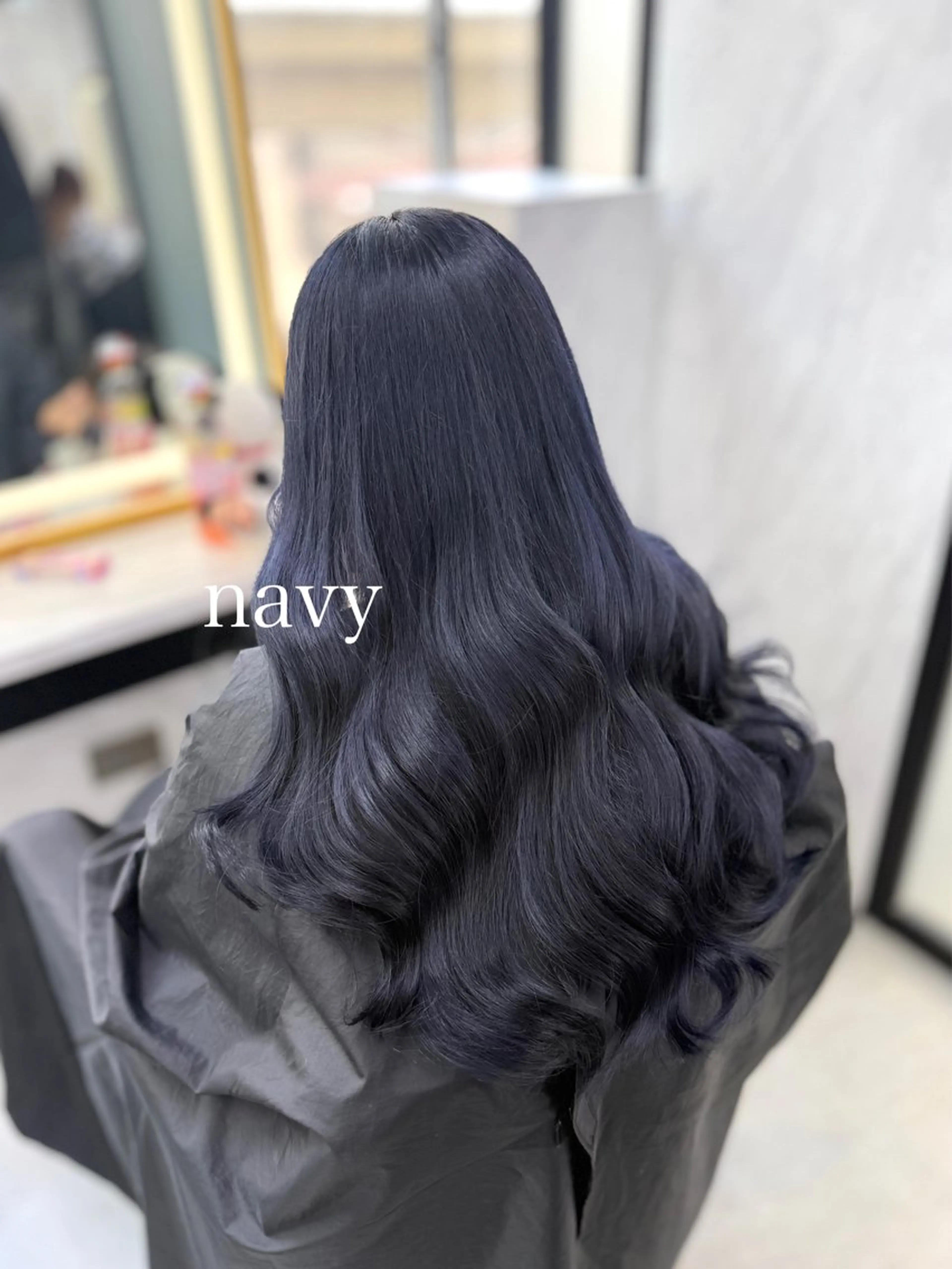 ロング カラー ブリーチ ネイビーカラー カット ヘアカラー トリートメント エクステ🩵ブリーチ 韓国ヘア🩵KAEのヘアスタイル