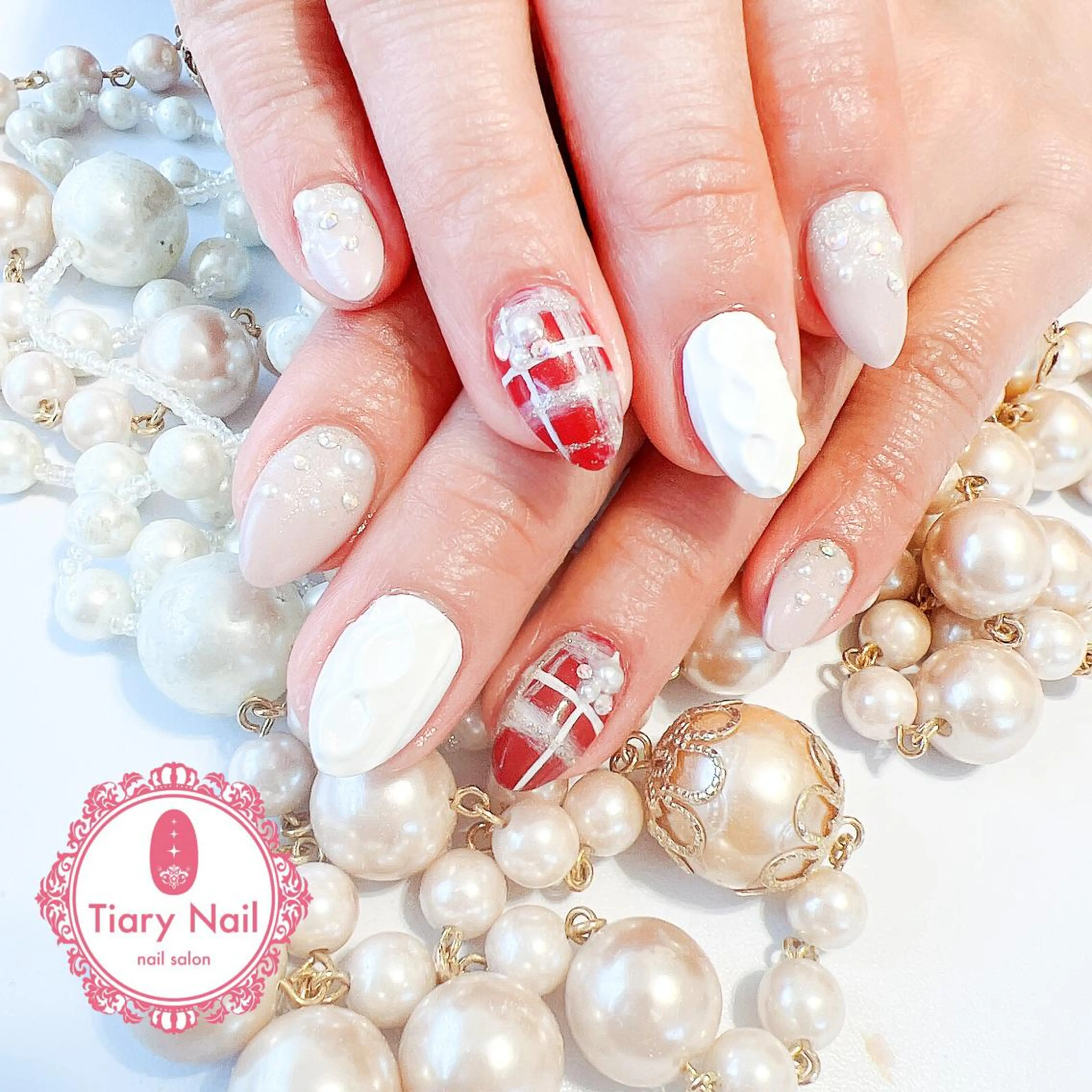 ネイル 桜ネイル 成人式 長さ出し フラッシュネイル フットネイル ハンドネイル 💗🪽Tiary Nail🪽💗のネイルデザイン