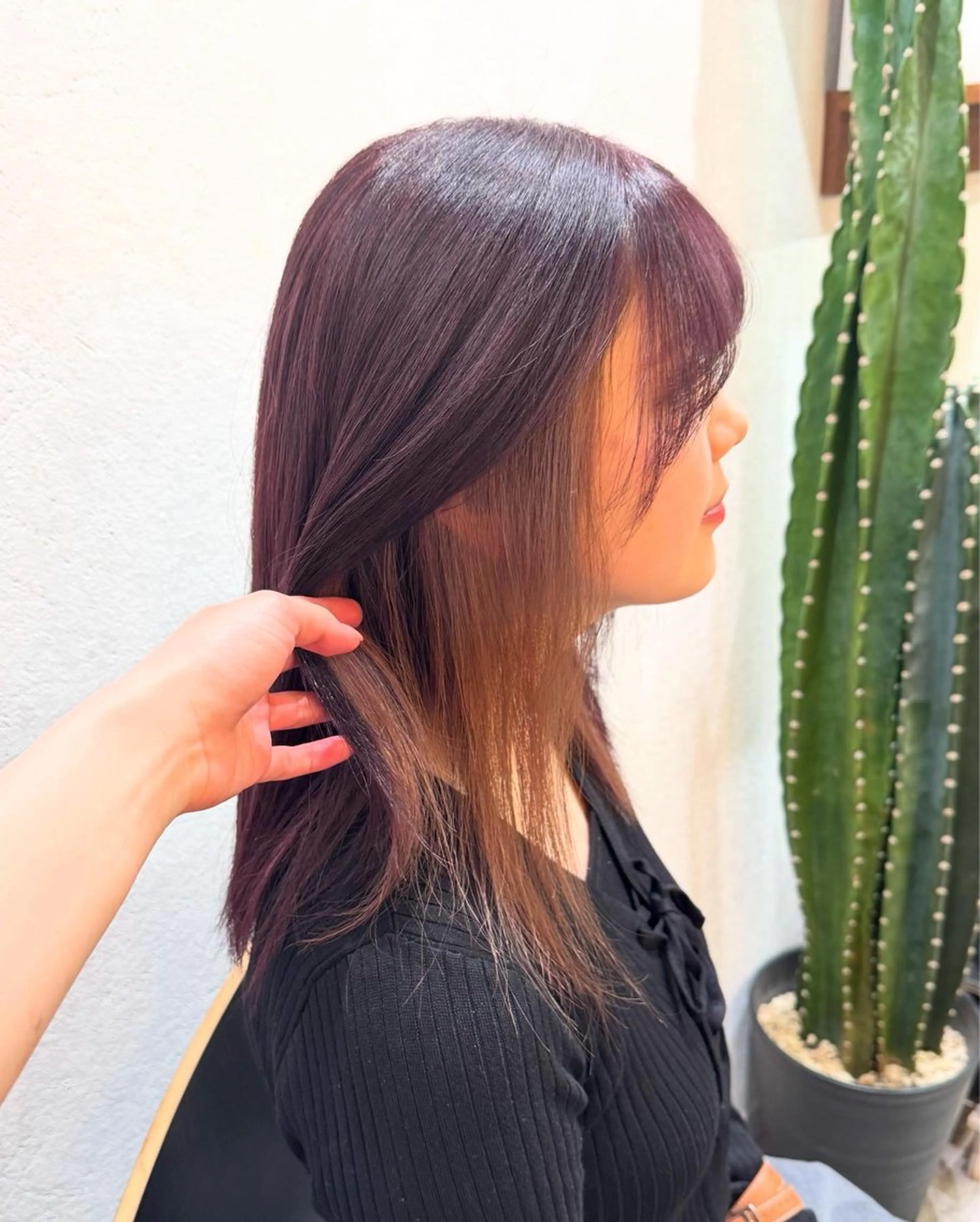 ポイントブリーチカラー🌷イヤリングカラー👂🏻の写真