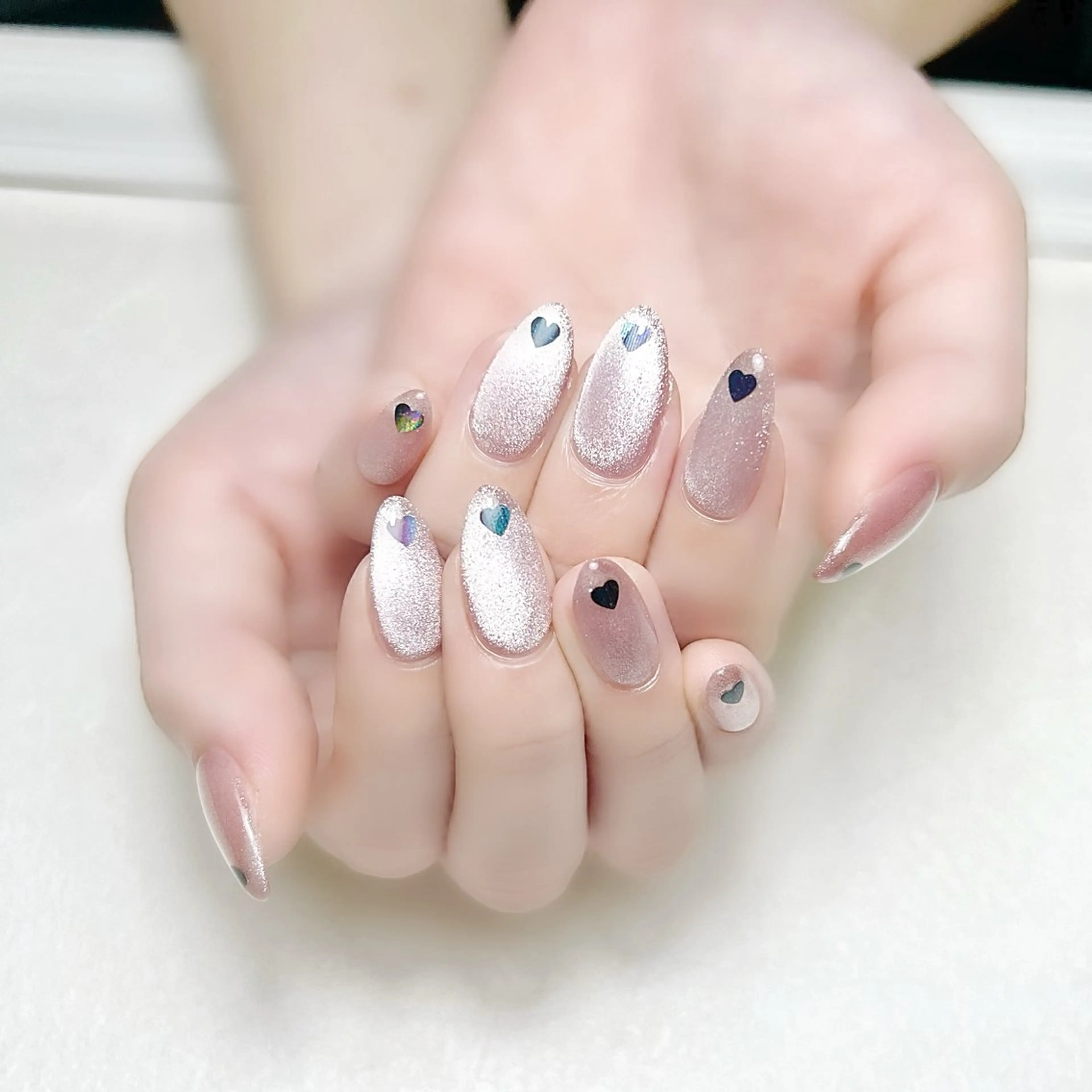 ネイル ハート オフィスネイル ワンカラーネイル ピンク シンプルネイル rouse nail RISATOのネイルデザイン