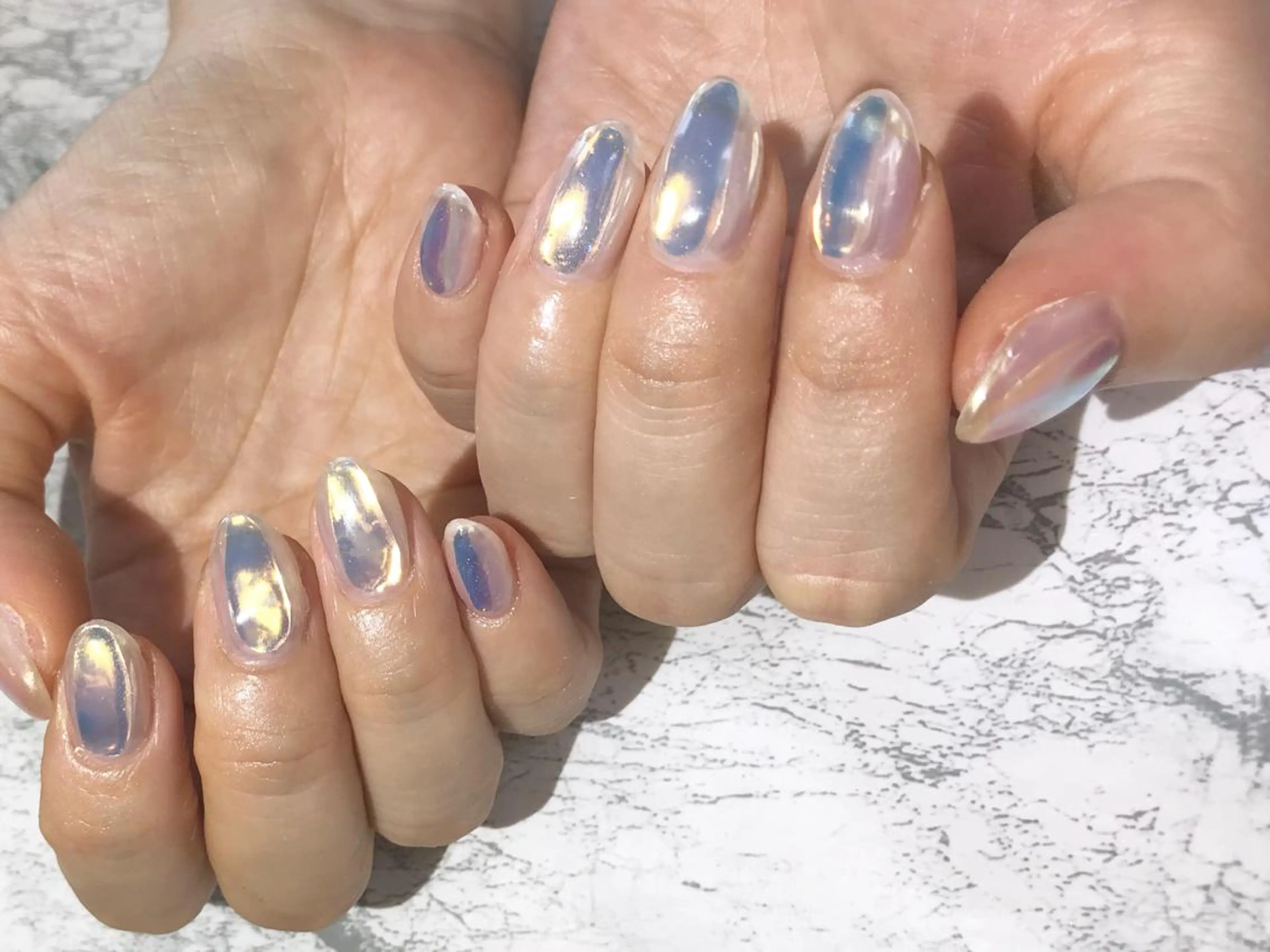 ネイル フットネイル 氷ネイル・うるうるネイル ニュアンスネイル シンプルネイル 春ネイル ネイル フフラ所属・nail fufla ♡yamane♡のネイルデザイン