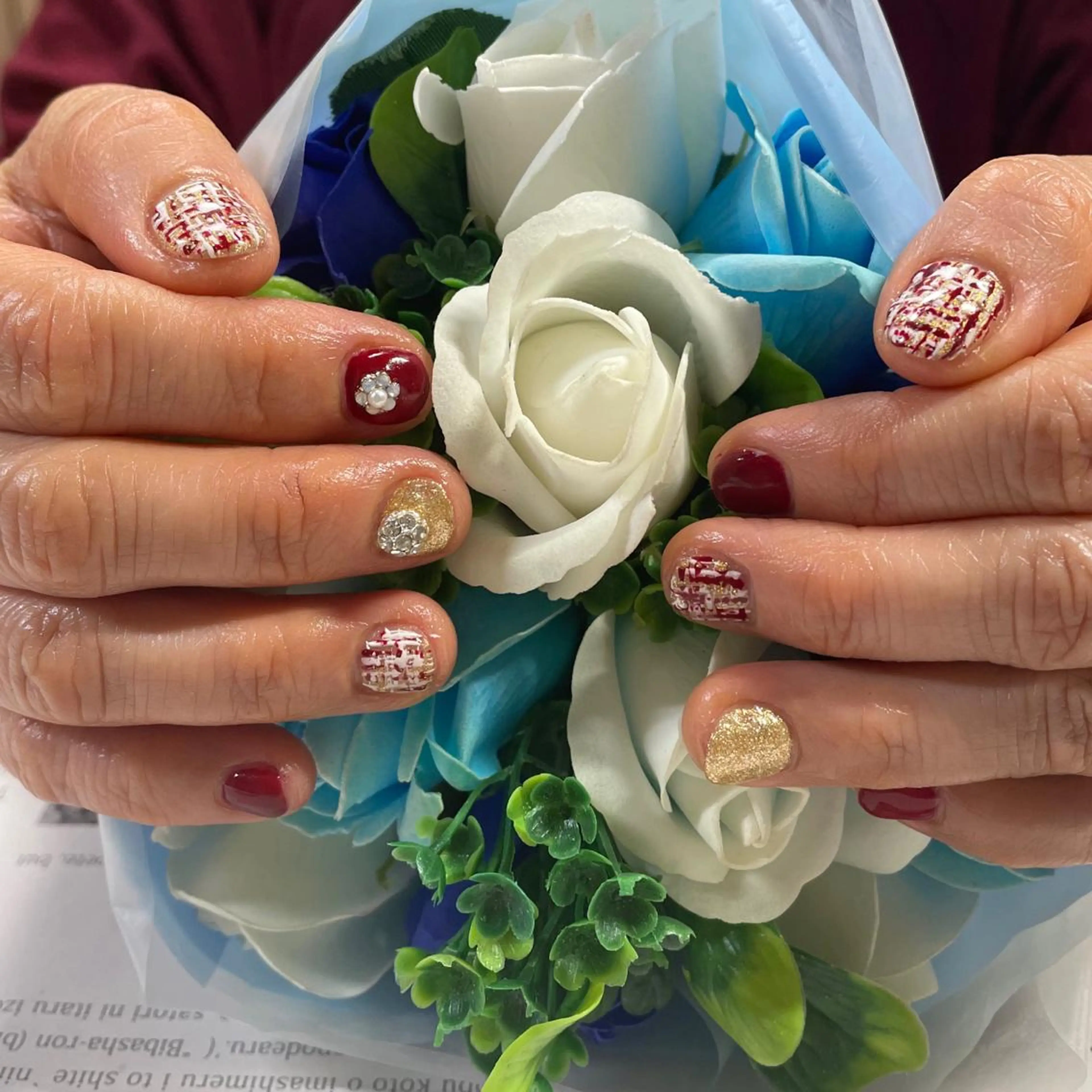 ネイル ツイードネイル 奥園 良恵のネイルデザイン