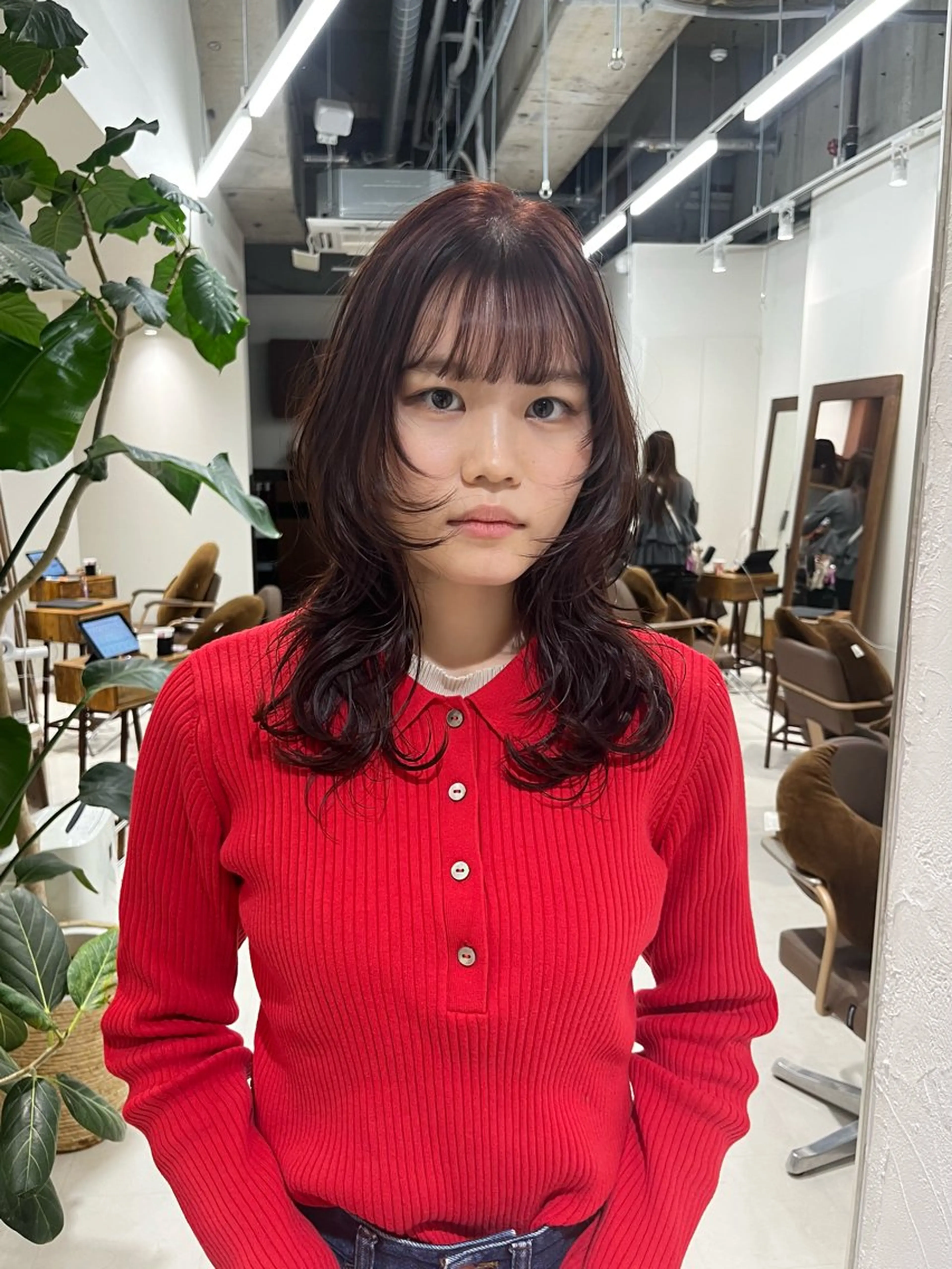 ミディアム カラー レイヤーカット カット ヘアカラー トリートメント レイヤーカット/ カラー/ko-noのヘアスタイル