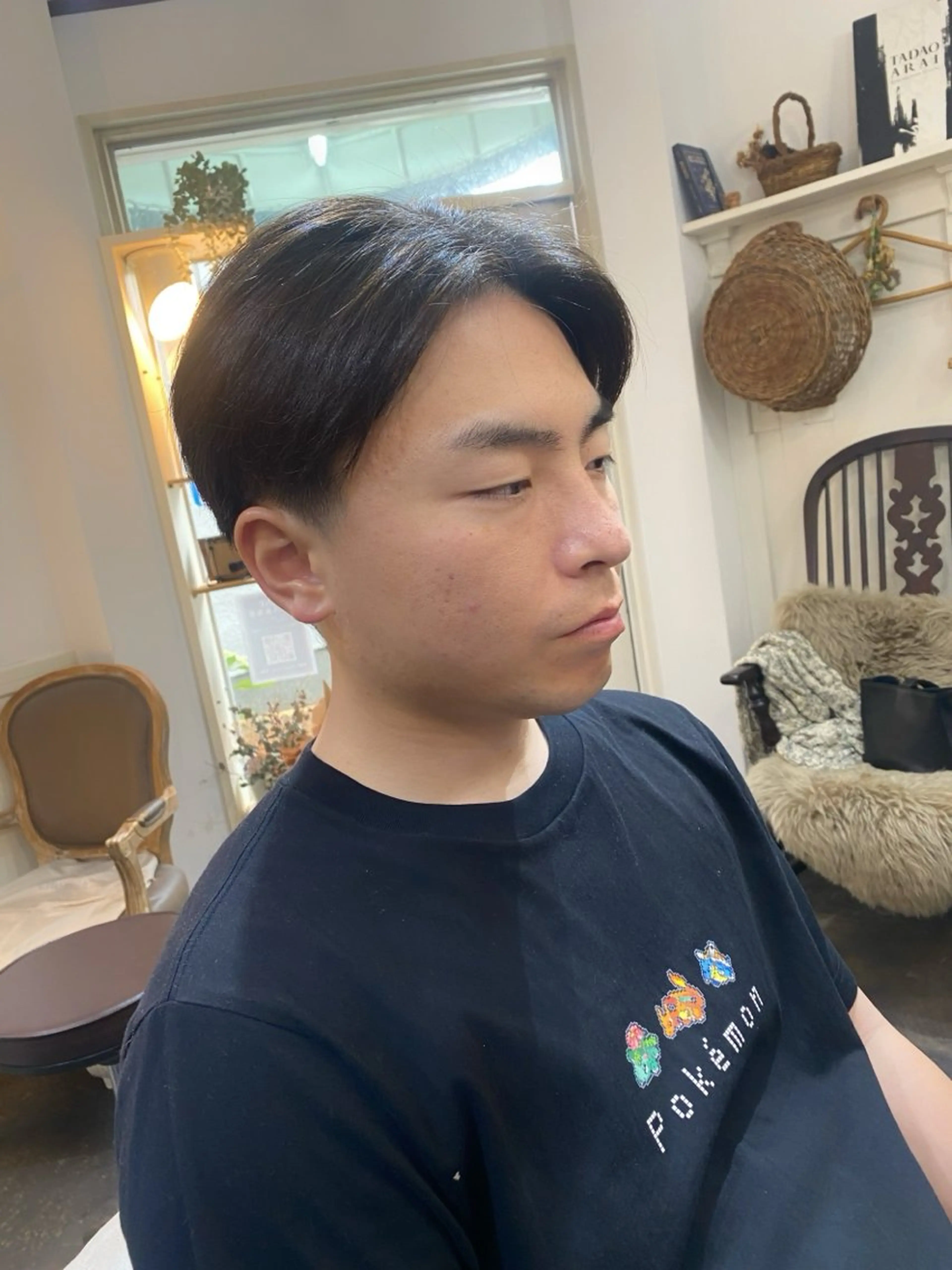 ショート メンズ センターパート 刈り上げ カット Ruri hair magomusumeのヘアスタイル