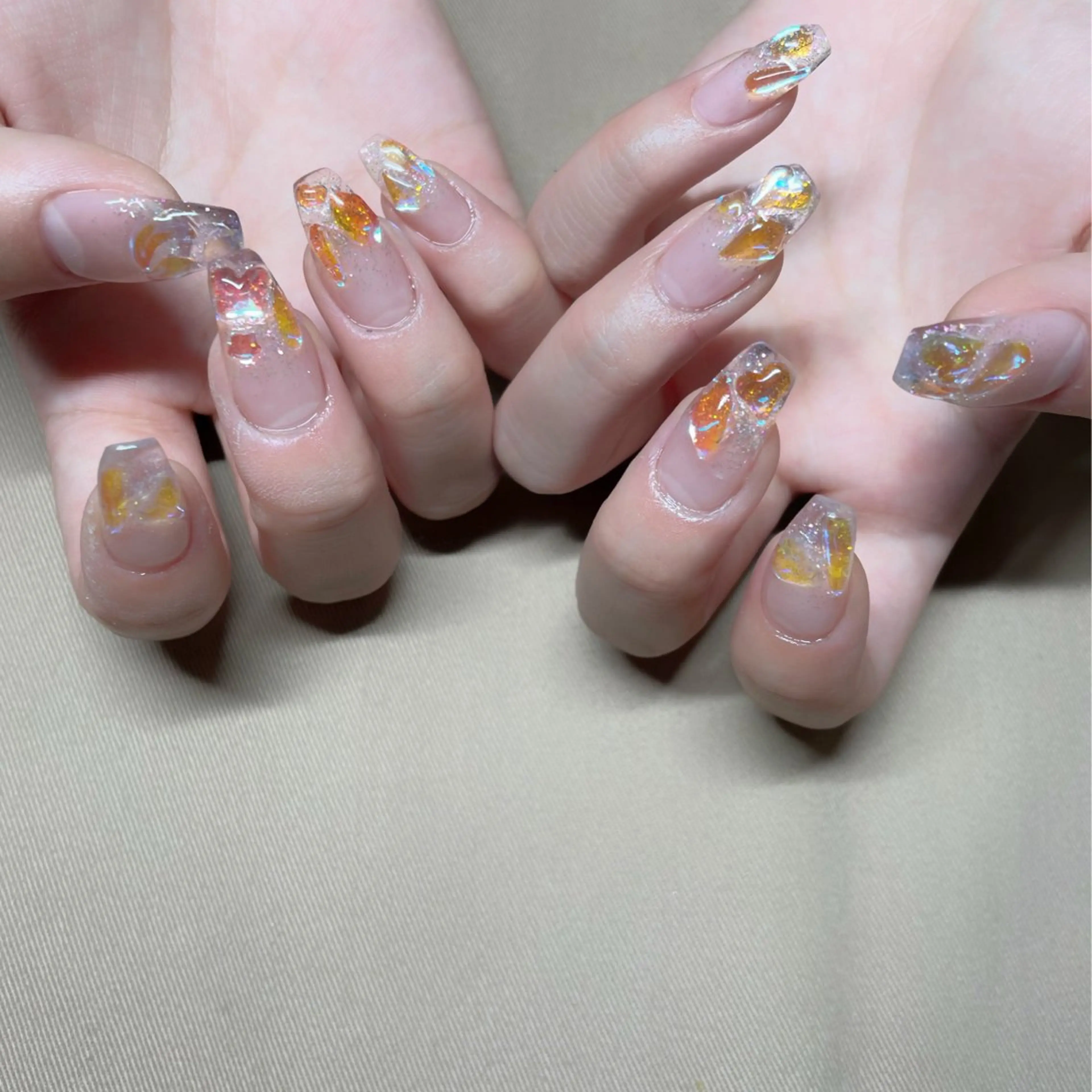 ネイル クリアネイル キラキラネイル スカルプネイル nail 6.のネイルデザイン